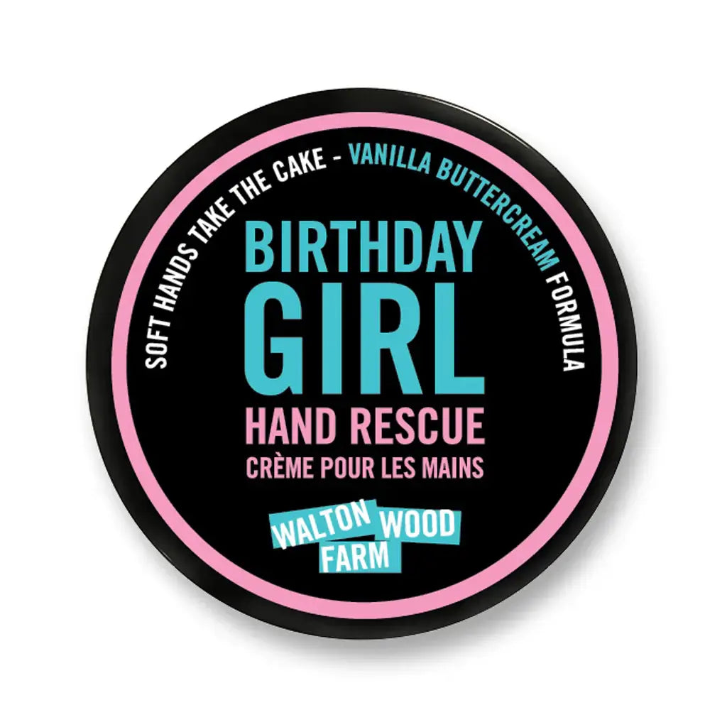 Walton Wood Farm Hand Rescue Moisturizer - Birthday Girl Edition with vanilla buttercream formula.