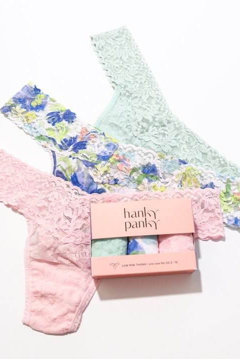 Hanky Panky 3 - Pack Signature Lace Low Rise Thong Gift Box – One Size Fits Most - HANKY PANKY - Cloud Nine Pajamas
