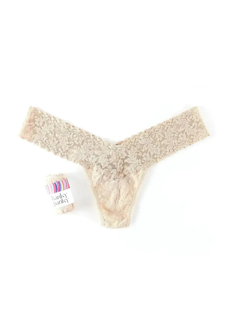 Hanky Panky Low Rise Thong – Signature Lace in nude, gift-ready wrap for modern comfort and style.