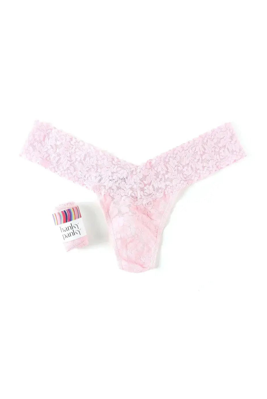 Hanky Panky Low Rise Thong – Signature Lace in pink, perfect gift-ready wrap for comfort and style.