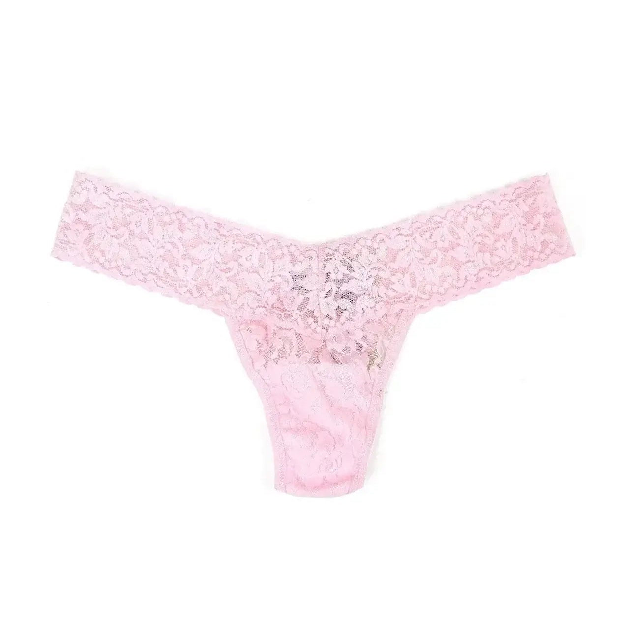 Hanky Panky Low Rise Thong - Signature Lace in pink color, featuring a modern cut and comfortable fit.