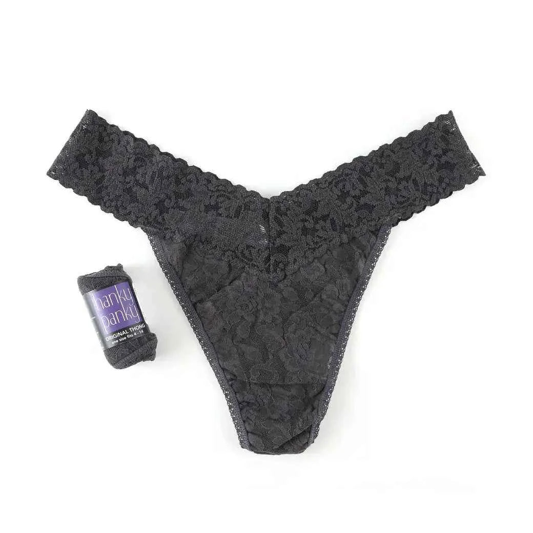 Hanky Panky Women's Signature Stretch Lace Original Rise Thong One Size Fits Most