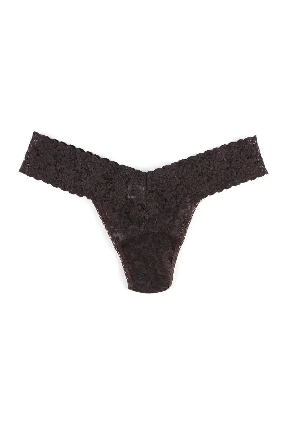 Hanky Panky Original Rise Thong – Signature Lace in black, showcasing the intricate lace design and comfortable fit.