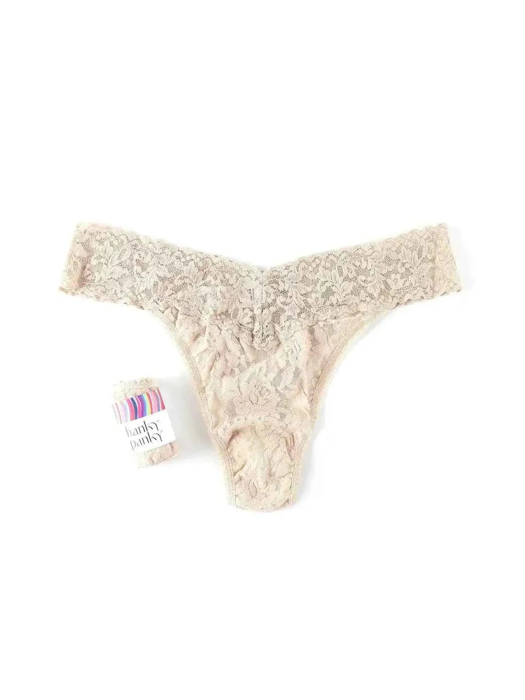 Hanky Panky Women's Signature Stretch Lace Original Rise Thong One Size Fits Most