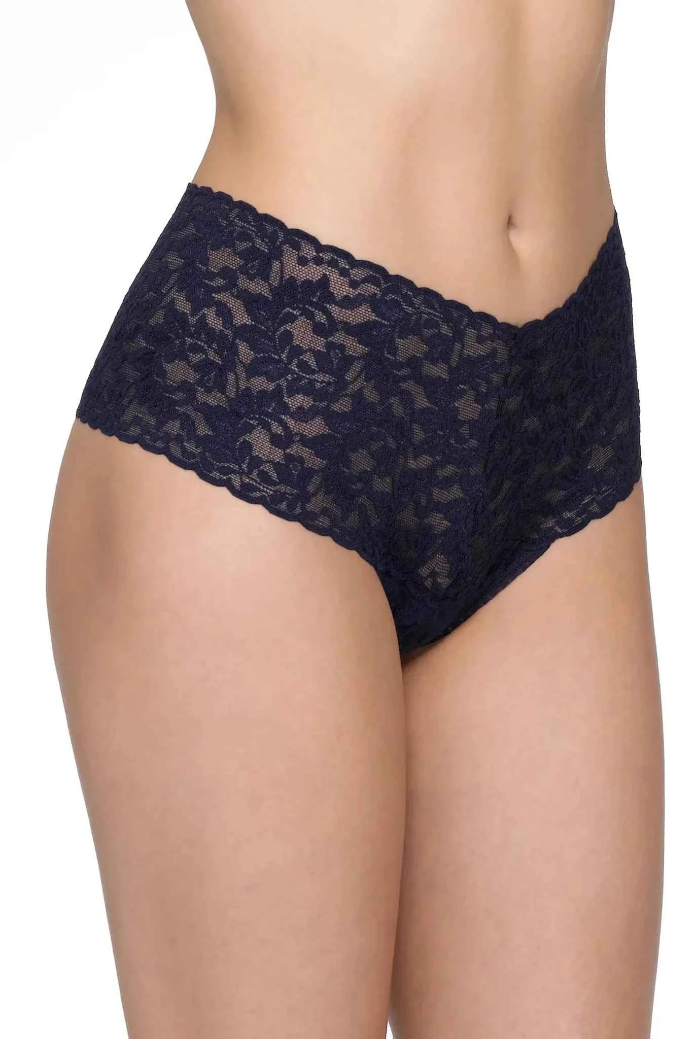 Hanky Panky Women's Signature Stretch Lace High-Waisted Retro Thong One Size Fits Most