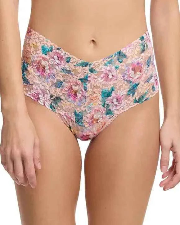 Hanky Panky Women's Signature Stretch Lace High-Waisted Retro Thong One Size Fits Most