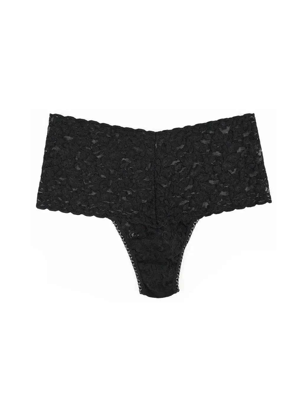 Hanky Panky Women's Signature Stretch Lace High-Waisted Retro Thong One Size Fits Most