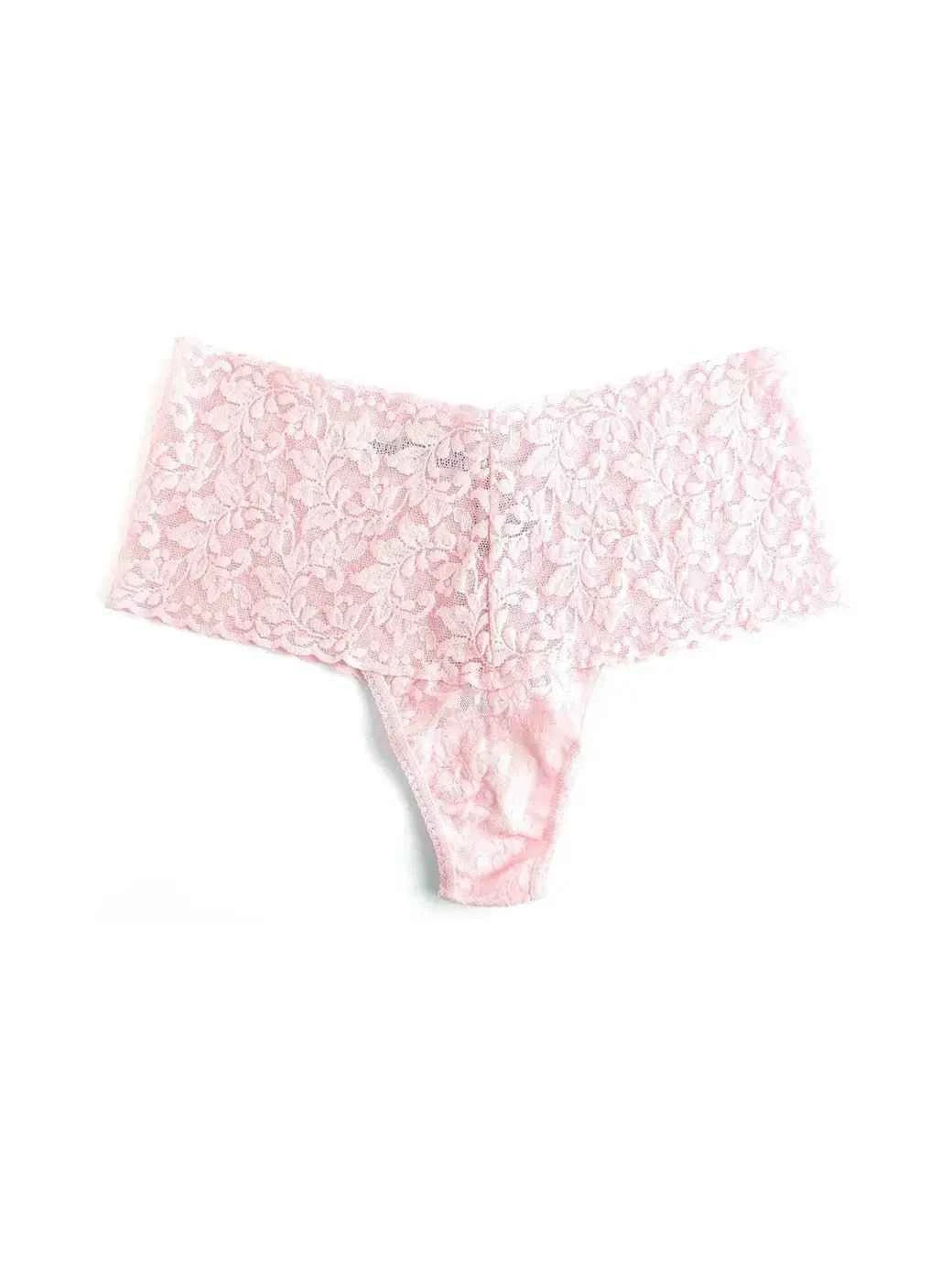 Hanky Panky Women's Signature Stretch Lace High-Waisted Retro Thong One Size Fits Most