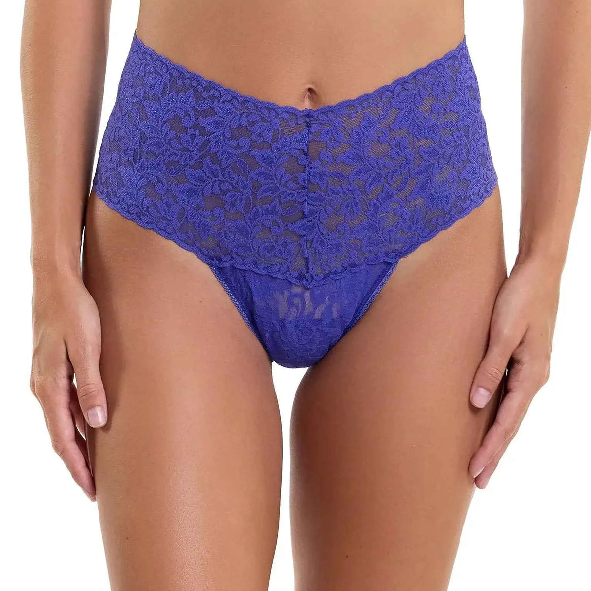 Hanky Panky Women's Signature Stretch Lace High-Waisted Retro Thong One Size Fits Most