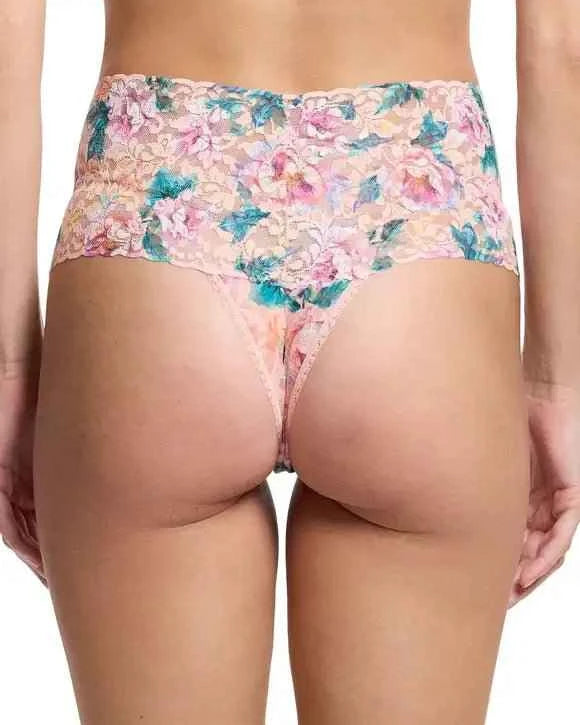 Hanky Panky Women's Signature Stretch Lace High-Waisted Retro Thong One Size Fits Most
