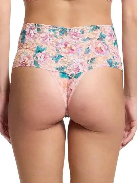 Hanky Panky Women's Signature Stretch Lace High-Waisted Retro Thong One Size Fits Most