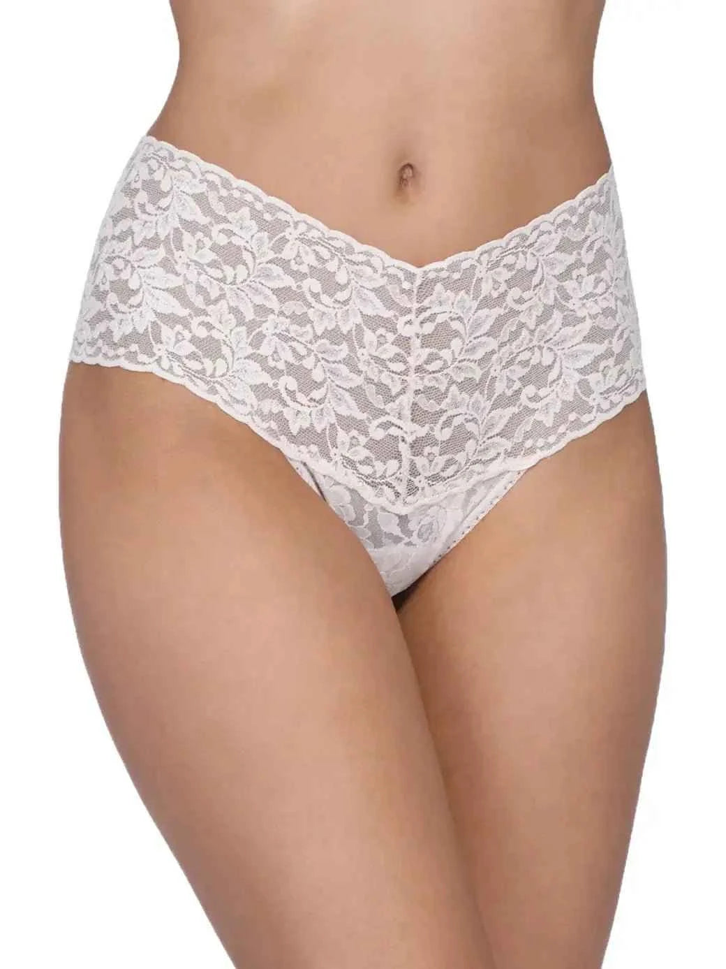 Hanky Panky Women's Signature Stretch Lace High-Waisted Retro Thong One Size Fits Most