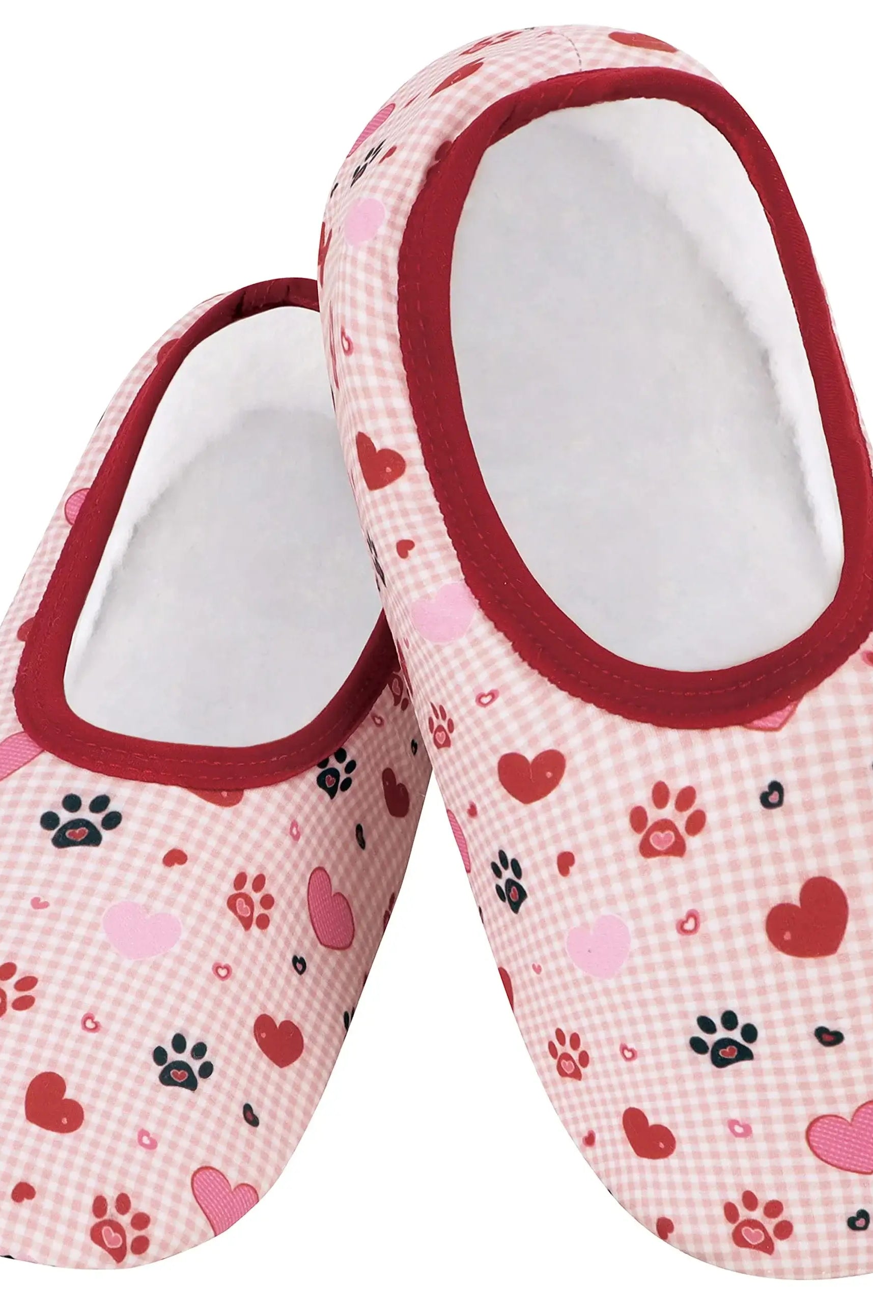 SNOOZIES Skinnies Lightweight Slipper Socks heart & paws