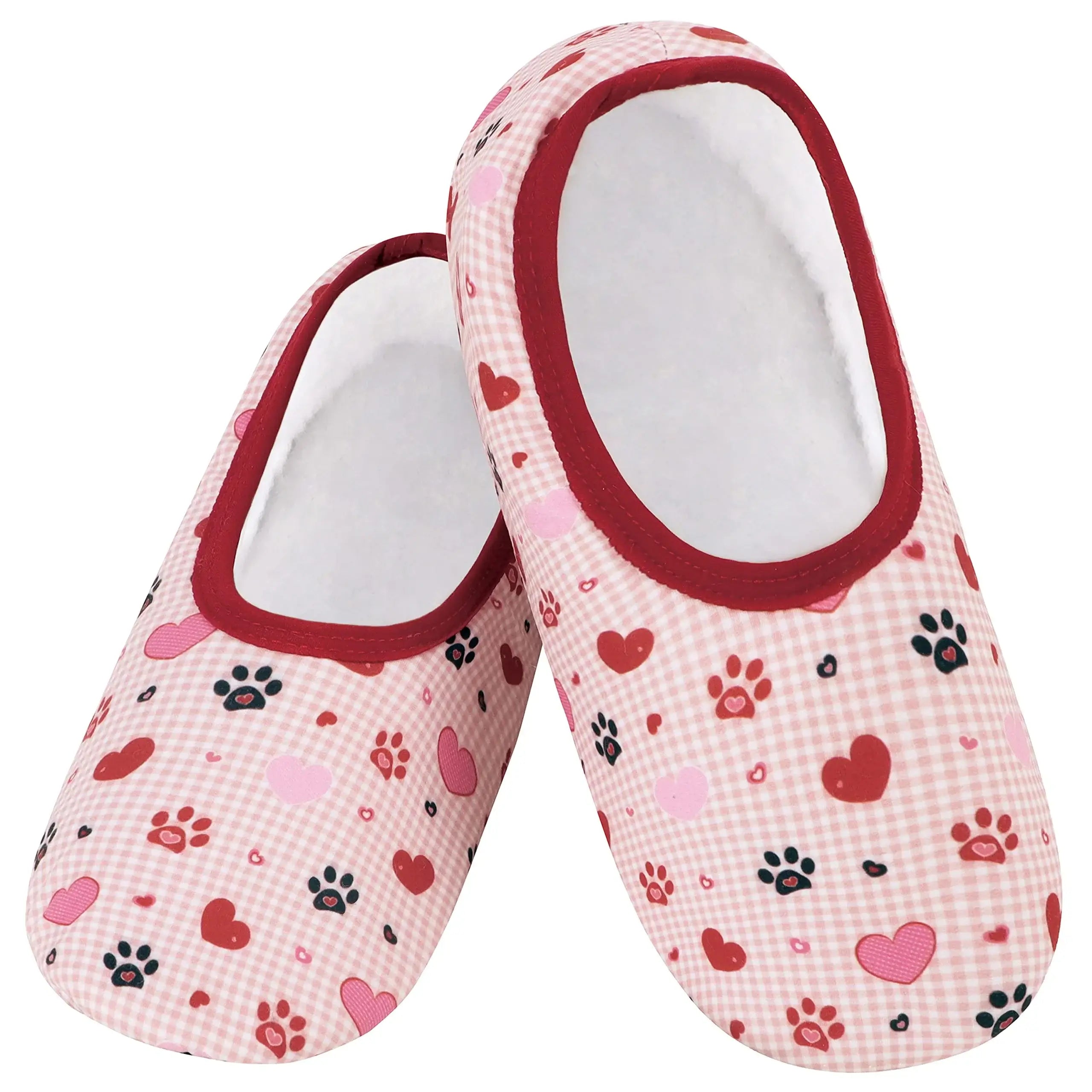 SNOOZIES Skinnies Lightweight Slipper Socks heart & paws