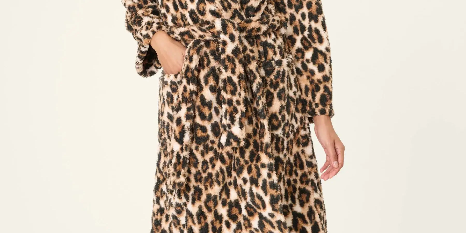 Holiday Dreams Leopard Print Fleece Robe for Women by PJ Salvage