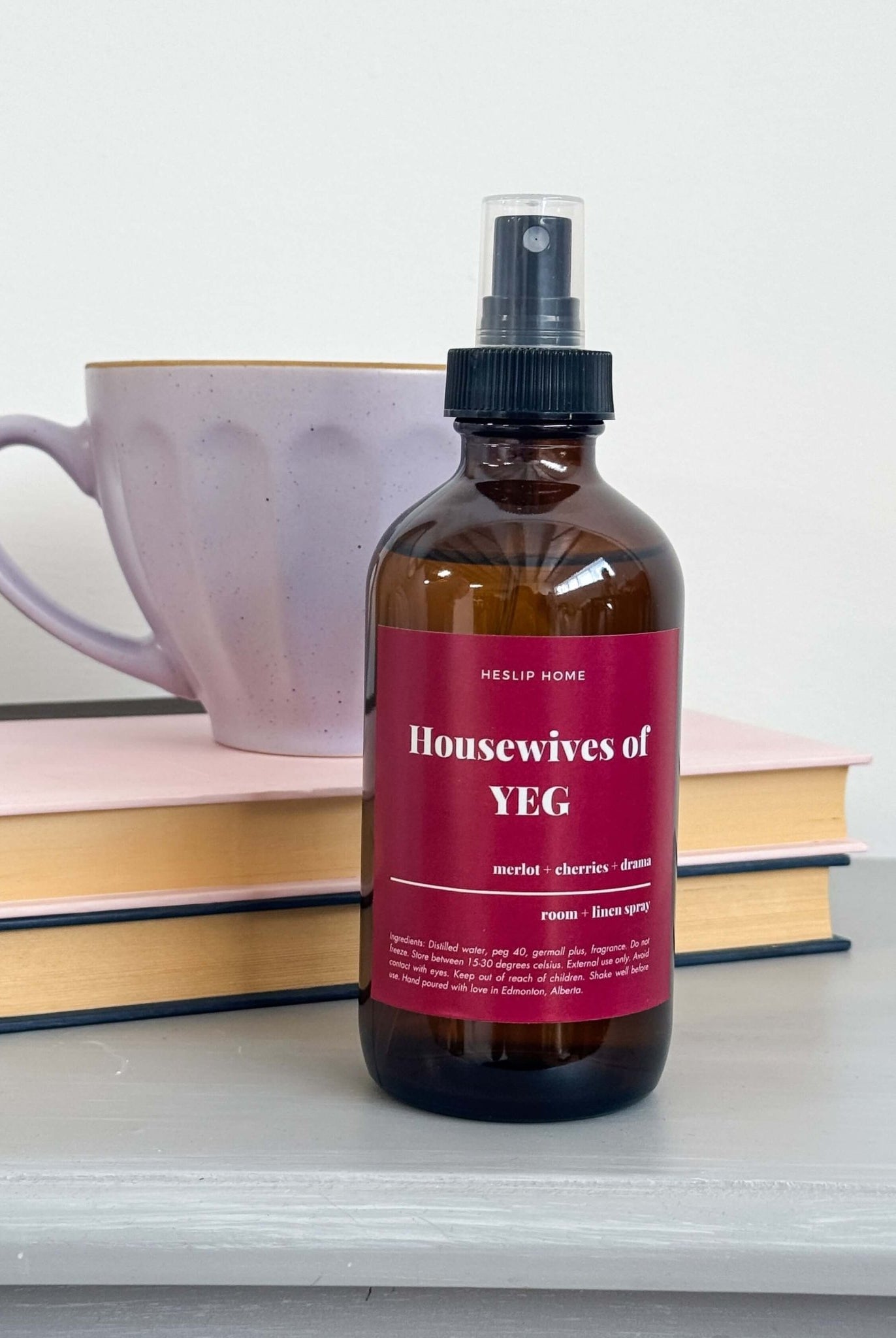 "housewives of YEG" luxury room and linen spray smells like merlot wine and drama, handmade in Edmonton