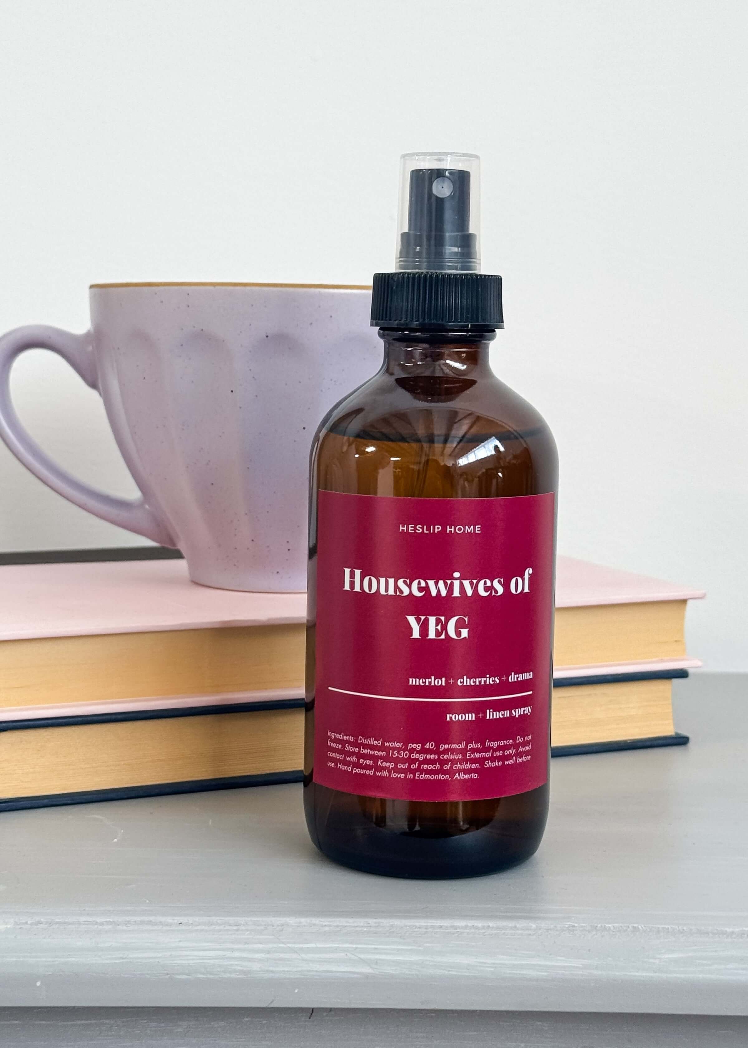 "housewives of YEG" luxury room and linen spray smells like merlot wine and drama, handmade in Edmonton