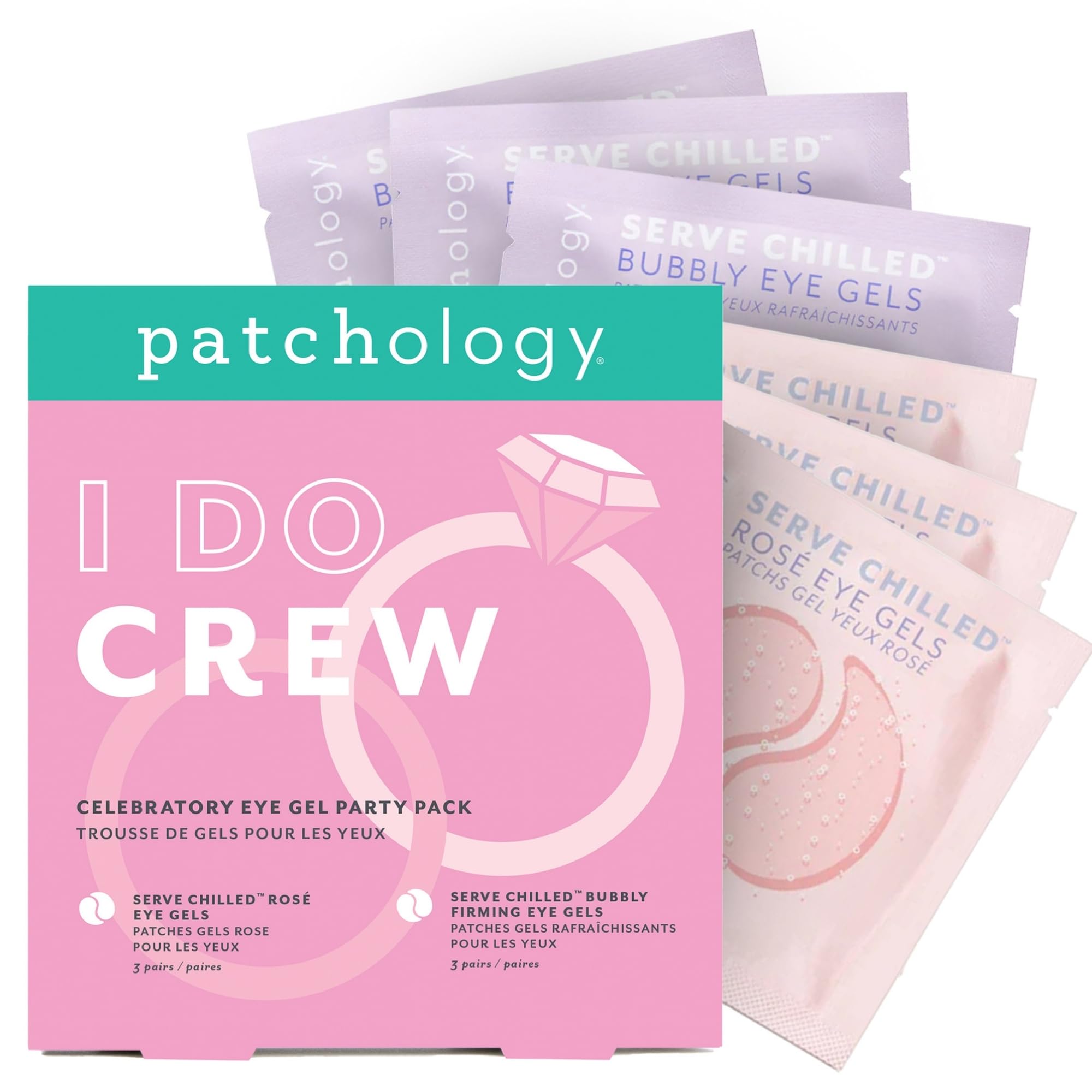 Patchology I Do Crew bridal party eye gel pack bubbly rosé