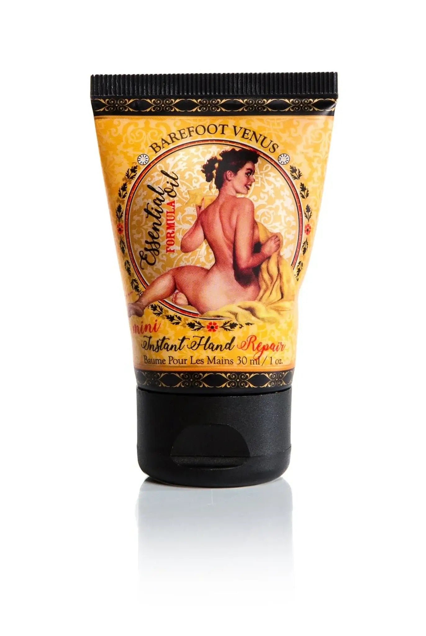 Essential Oil mini hand repair on the go 1 oz with vintage graphic on label by canadian brand Barefoot Venus