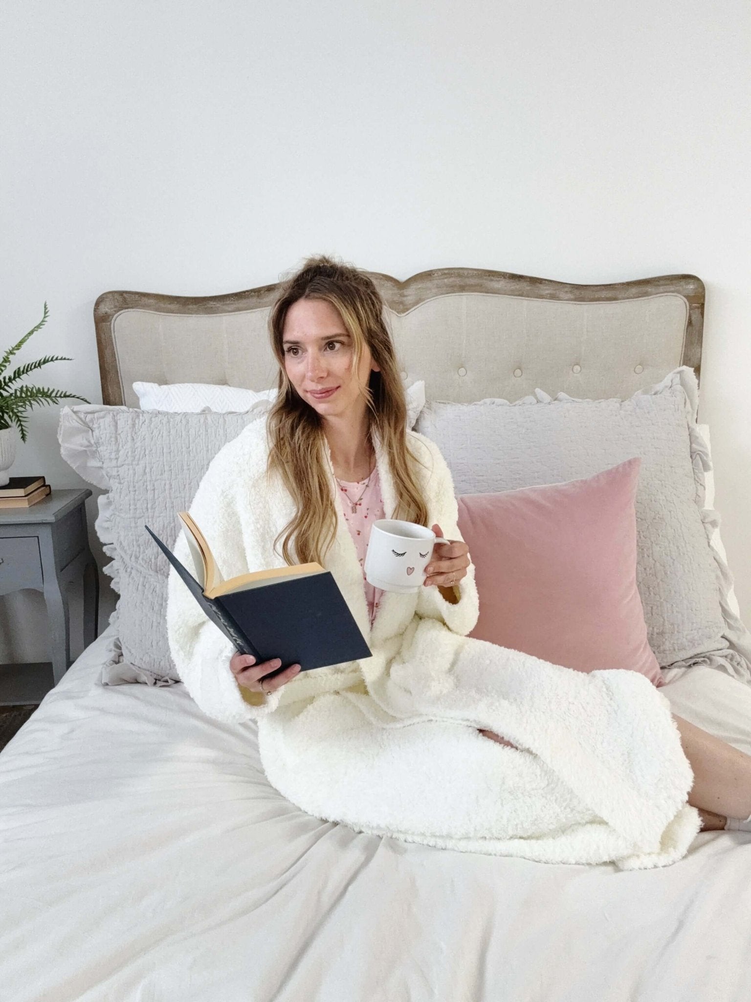 Ivory Chenille Cloud Spa Blanket Robe | Ultra Soft