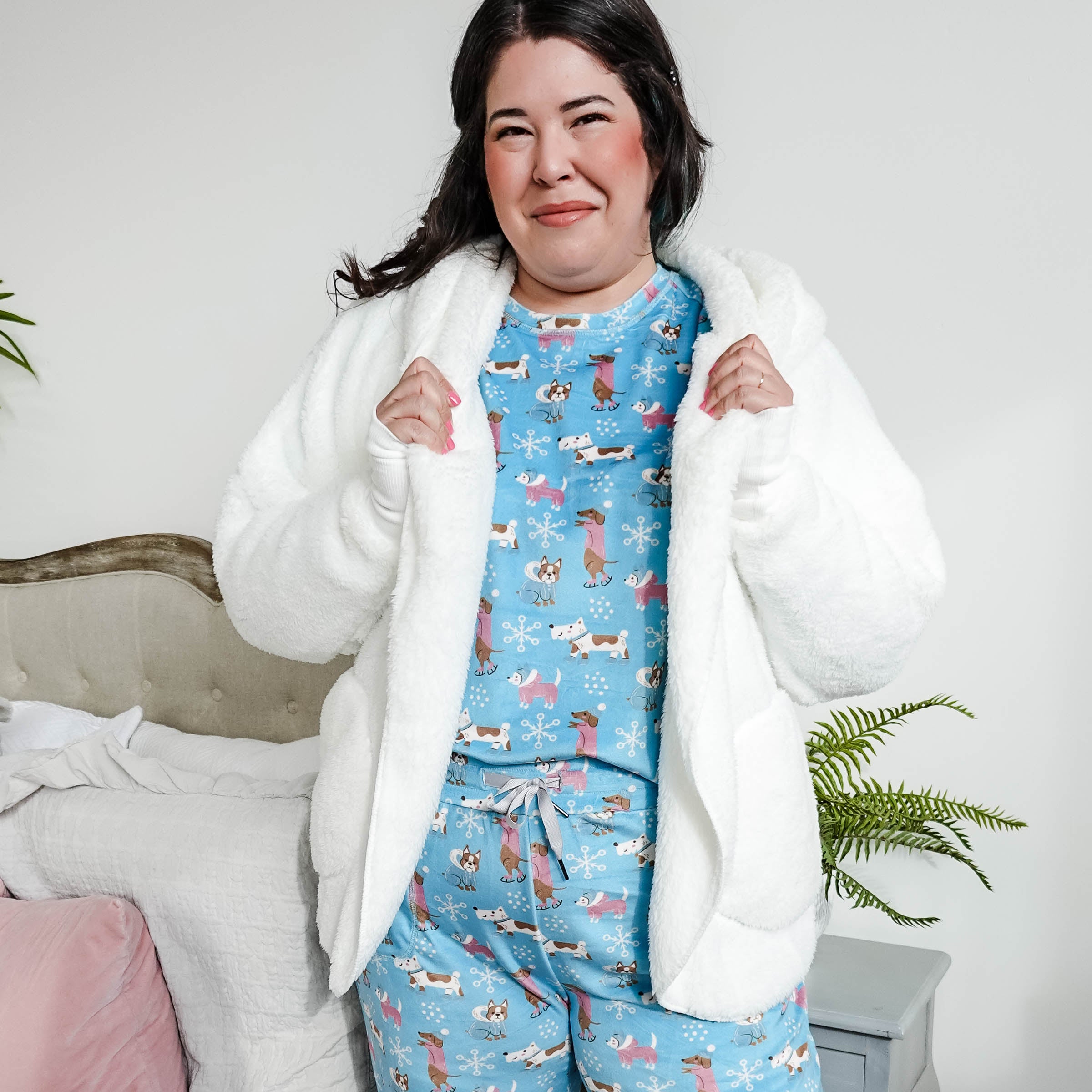 ivory white cozy cardi jan marie women's fluffy sweater coat with hood