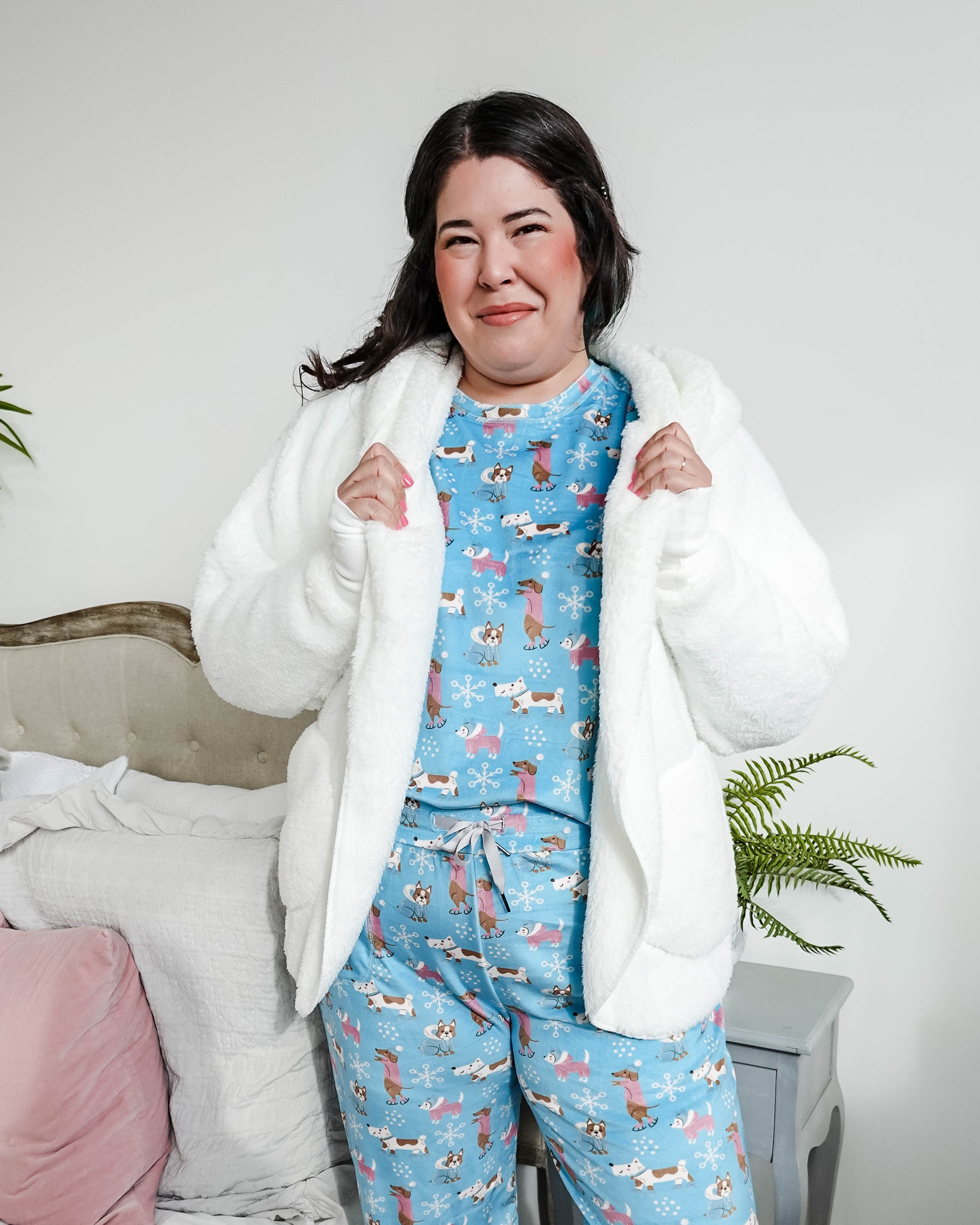 ivory white cozy cardi jan marie women's fluffy sweater coat with hood