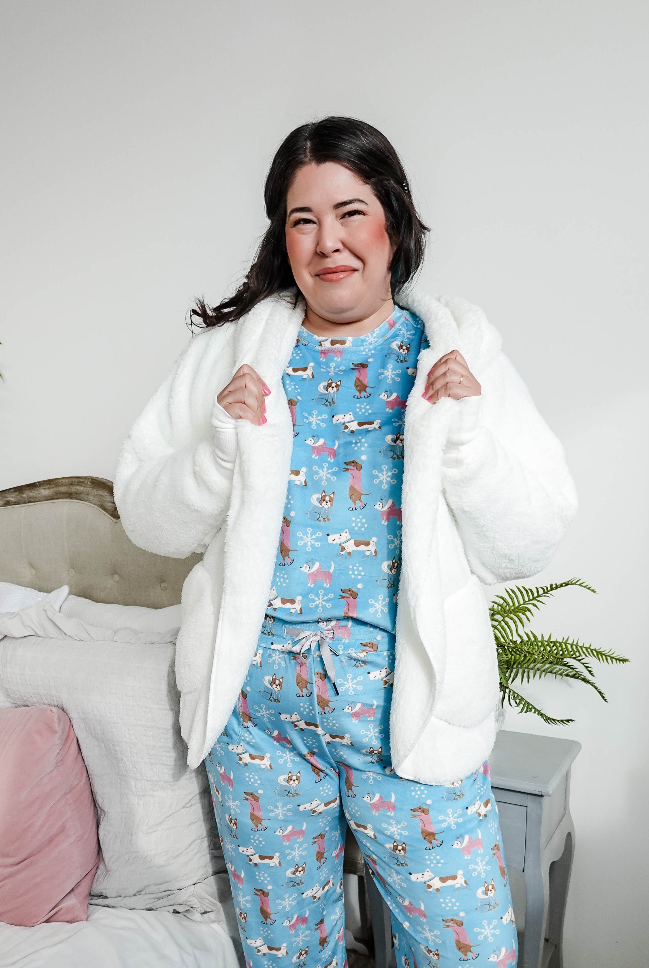 ivory white cozy cardi jan marie women's fluffy sweater coat with hood