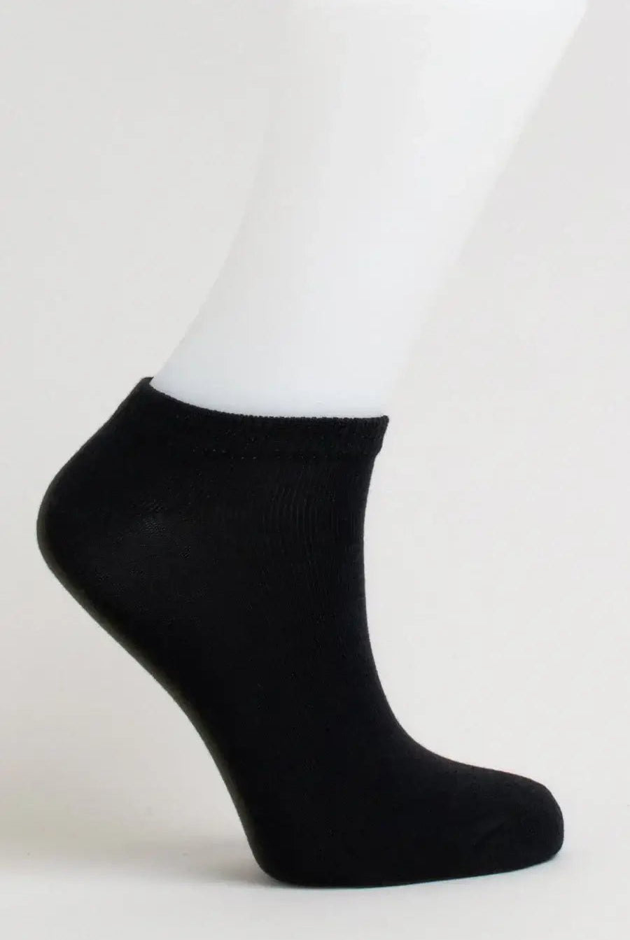 Ladies Bamboo Ankle Socks shown in black, soft and moisture-wicking, ideal for active lifestyles.