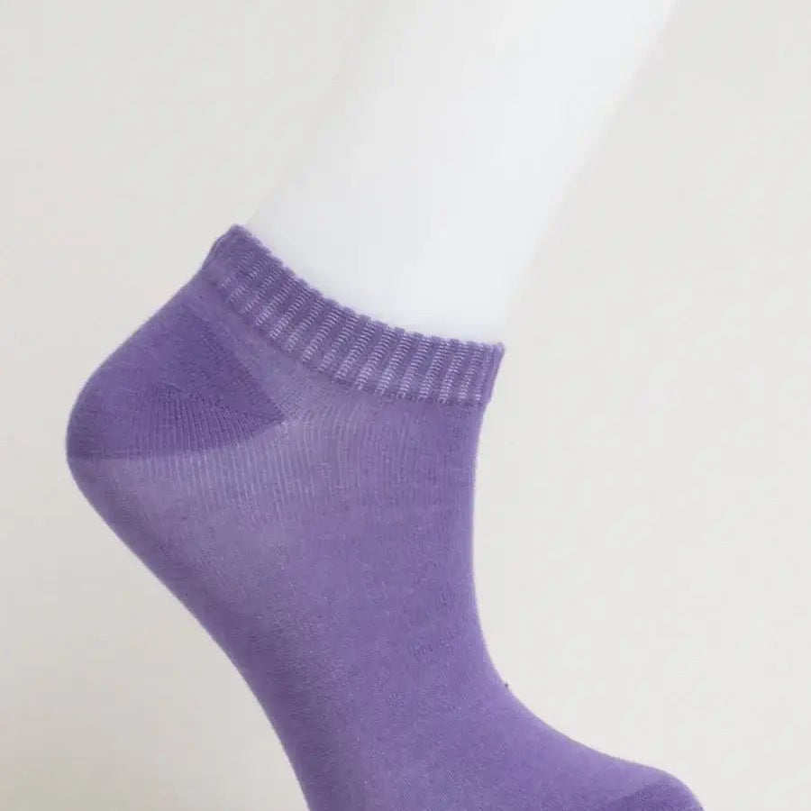Ladies Bamboo Ankle Socks in purple, offering softness and moisture-wicking properties for active lifestyles.