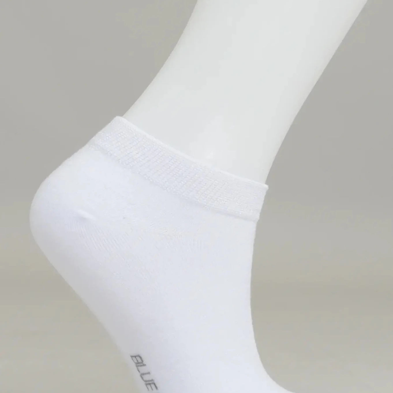 Ladies Bamboo Ankle Socks on a mannequin foot showing soft, moisture-wicking fabric for active lifestyles.