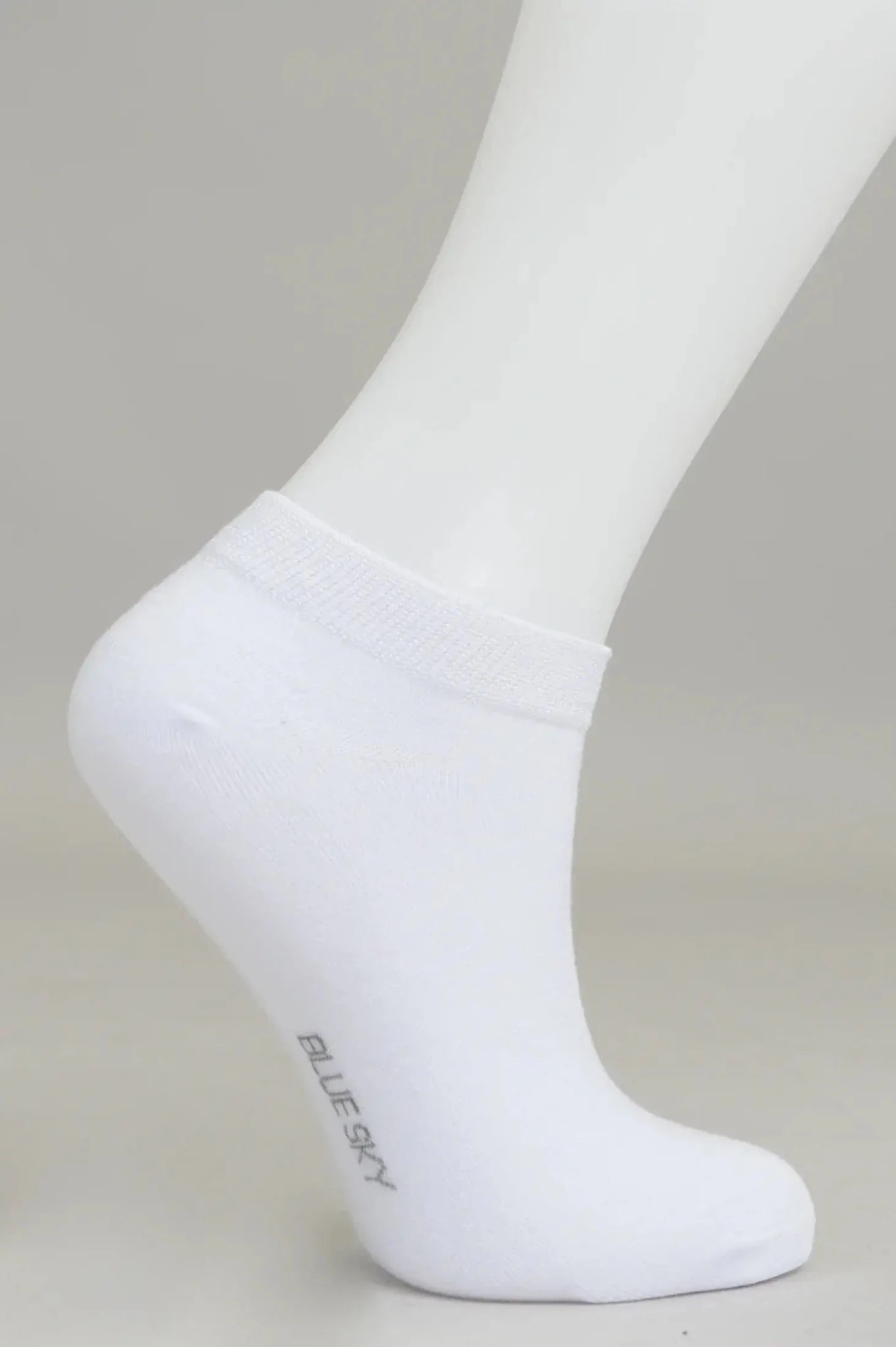 Ladies Bamboo Ankle Socks on a mannequin foot showing soft, moisture-wicking fabric for active lifestyles.