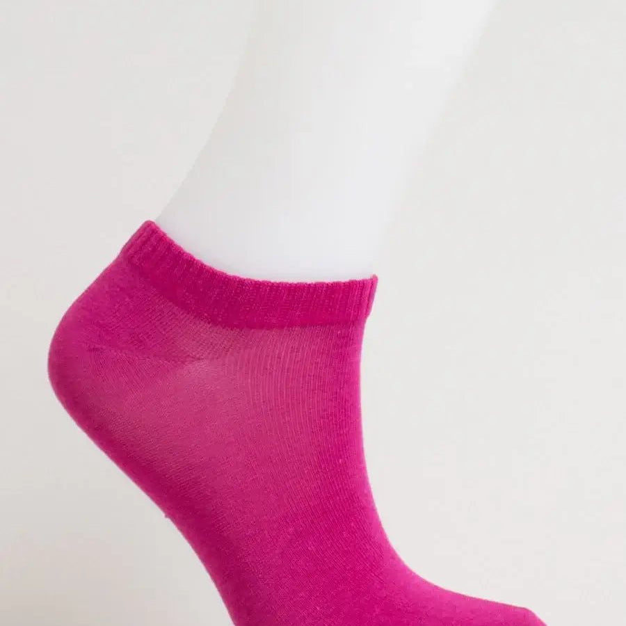 Ladies Bamboo Ankle Socks in vibrant pink color, showcasing soft and moisture-wicking design for active lifestyles.