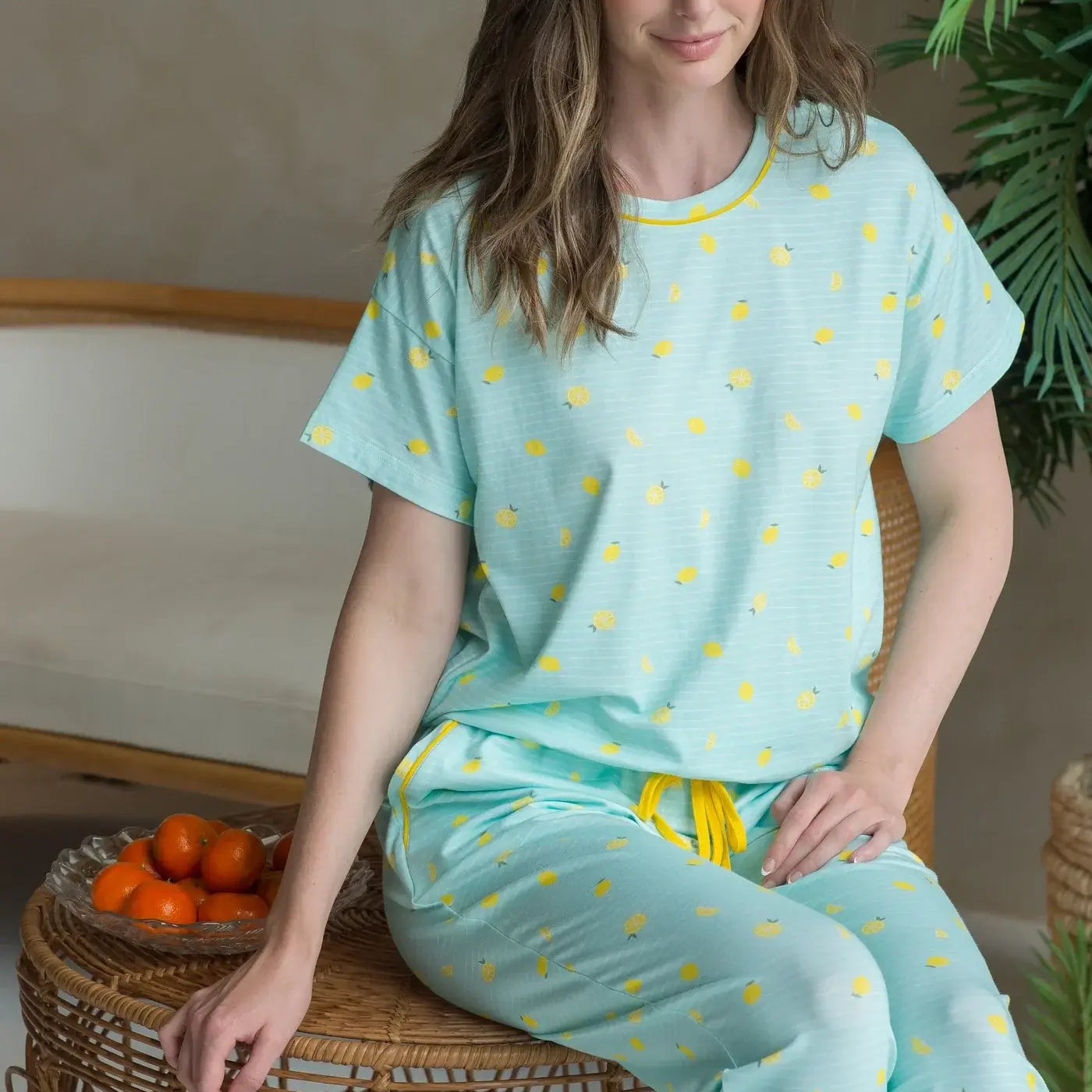 Ensemble pyjama t-shirt à épaules tombantes et jogging Latte Love