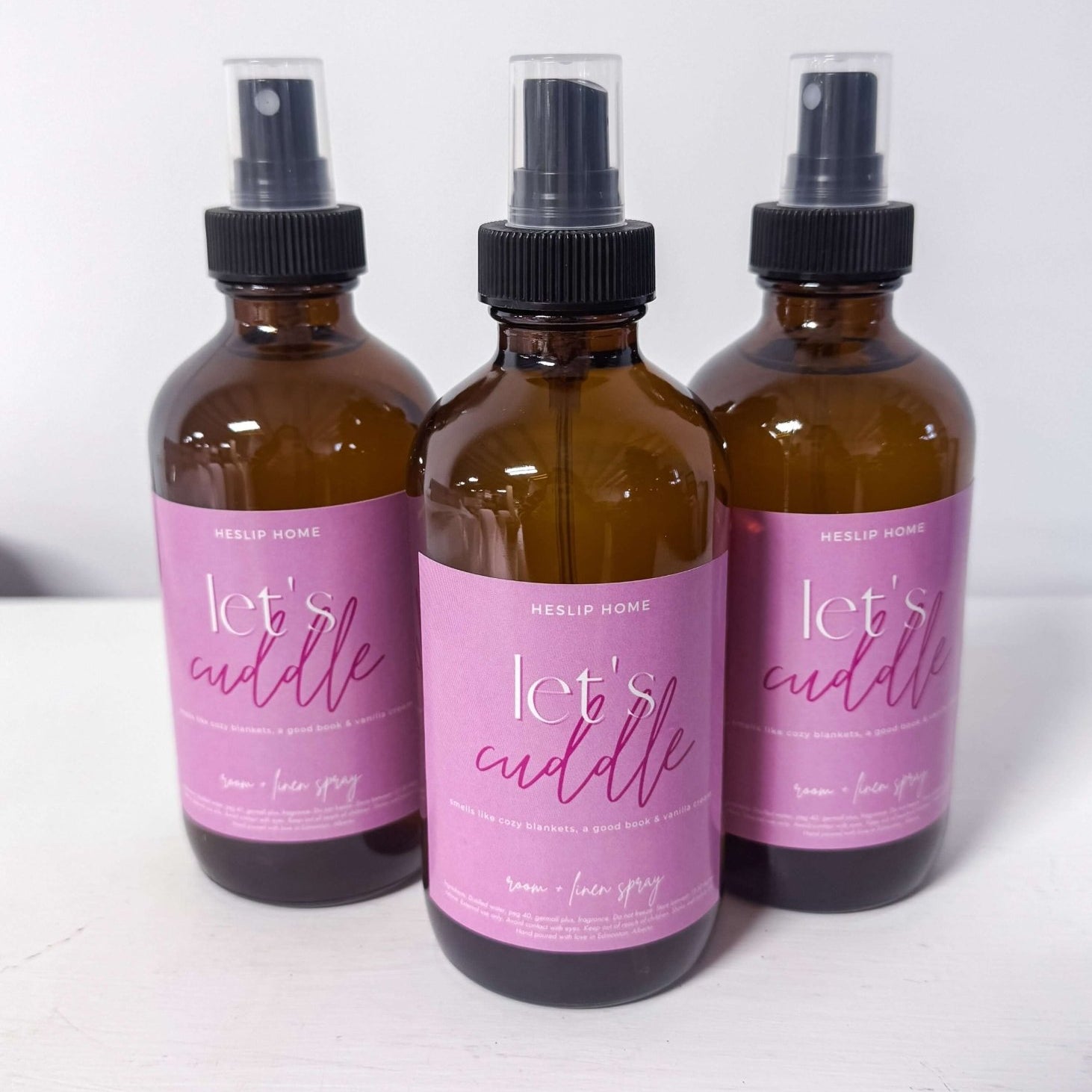 Let's Cuddle Warm Vanilla Room + Linen Spray "let's cuddle" scent of vanilla cream, luxury non-toxic home air freshener