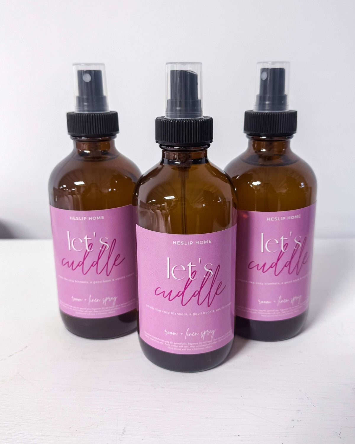 Let's Cuddle Warm Vanilla Room + Linen Spray "let's cuddle" scent of vanilla cream, luxury non-toxic home air freshener