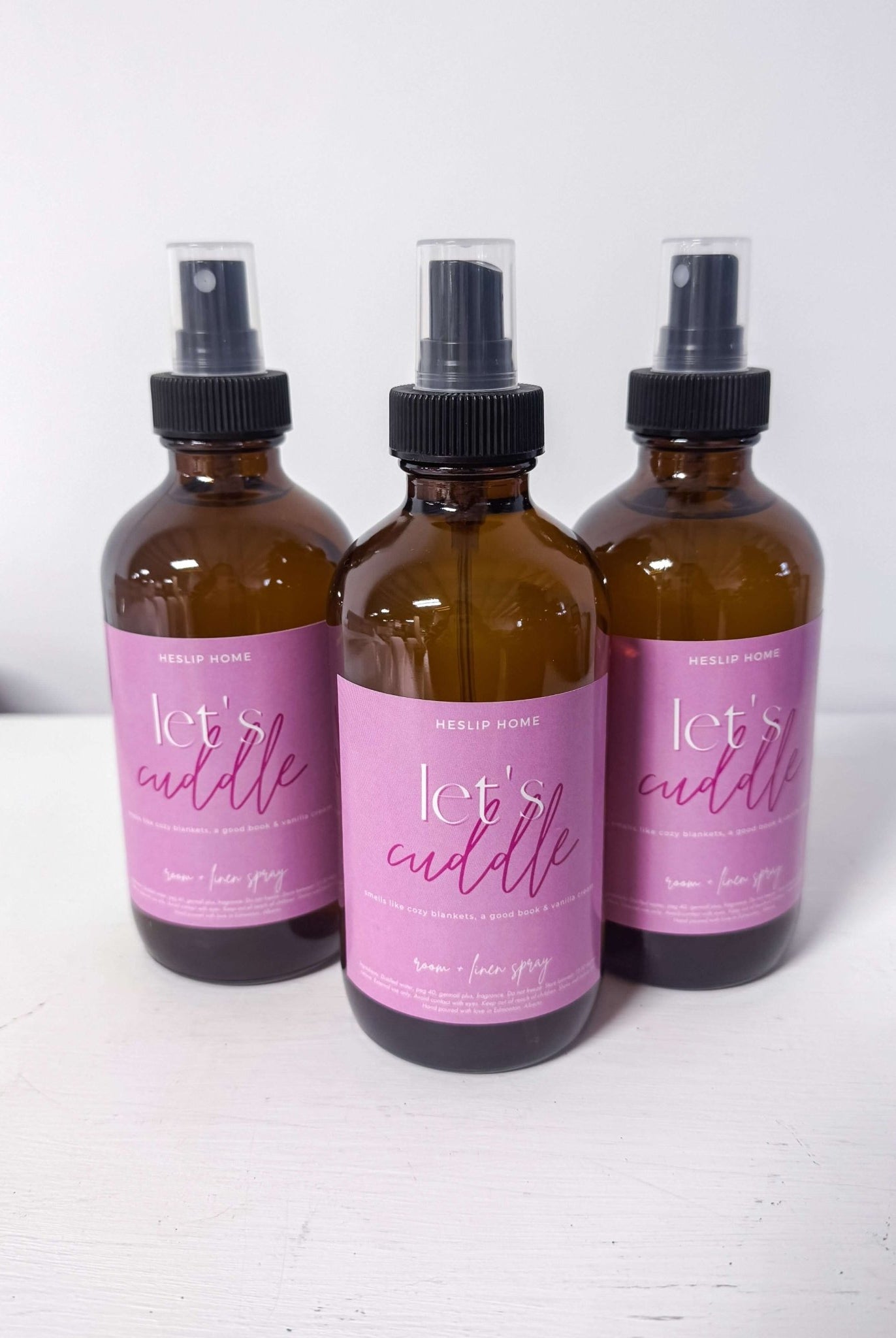 Let's Cuddle Warm Vanilla Room + Linen Spray "let's cuddle" scent of vanilla cream, luxury non-toxic home air freshener