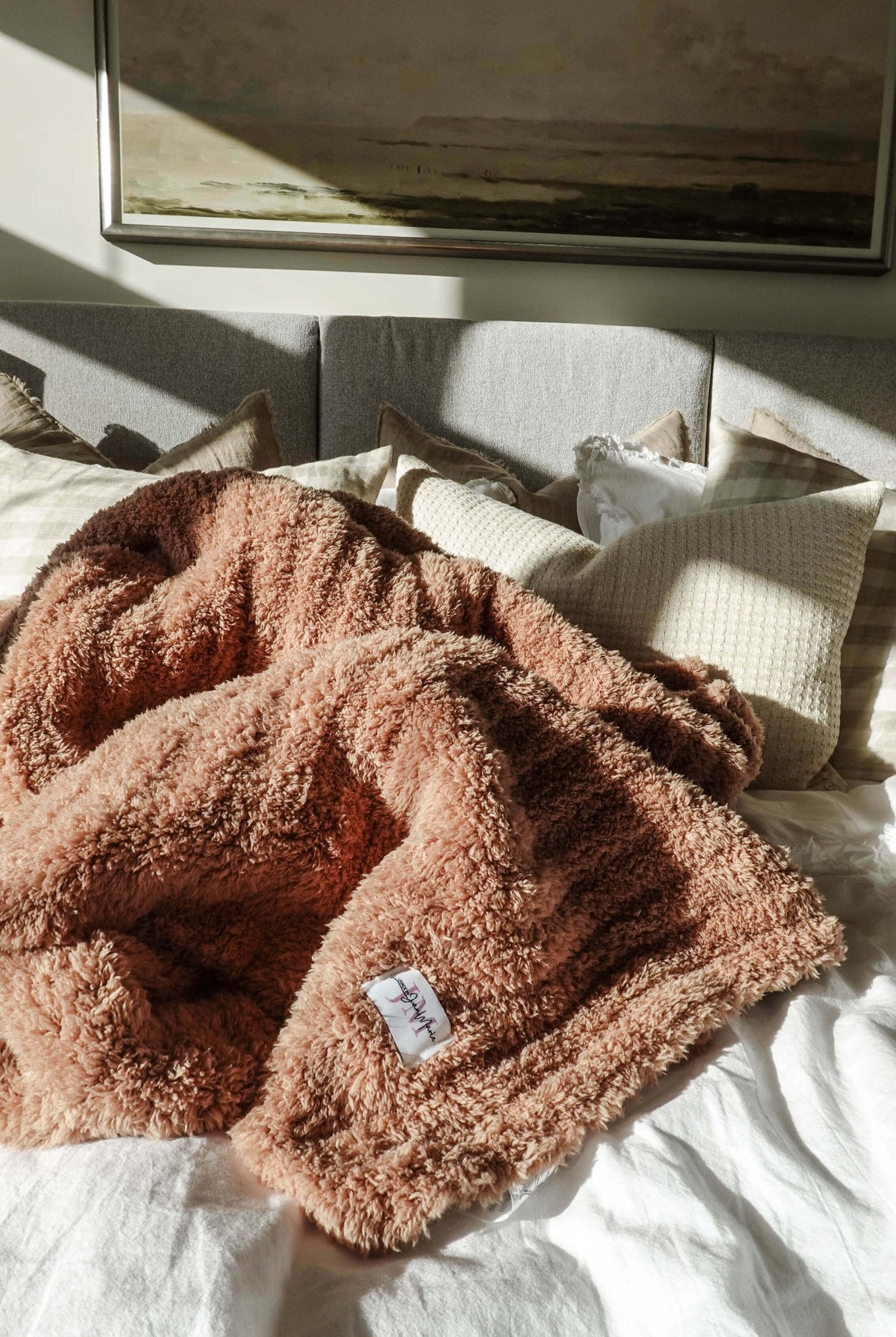 Mocha Brown Cozy Cabin Blanket super soft oversized throw blanket in polyester blend. Washable.