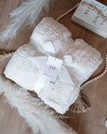 Cozy Cabin Blanket – Oversized Ivory Plush Throw (75″ × 52″)