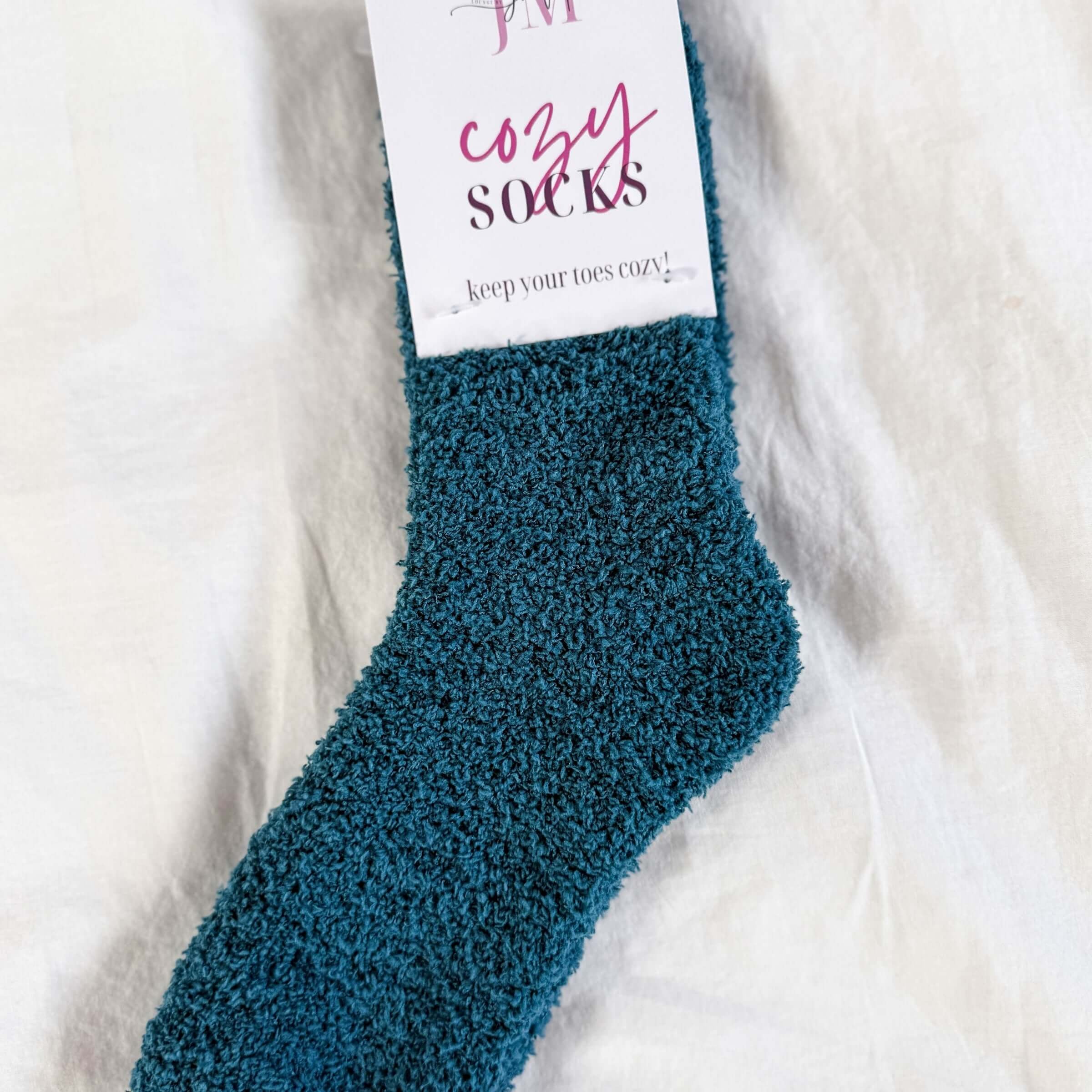 Lounge By Jan Marie Cozy Cabin Socks in polyester, peacock blue