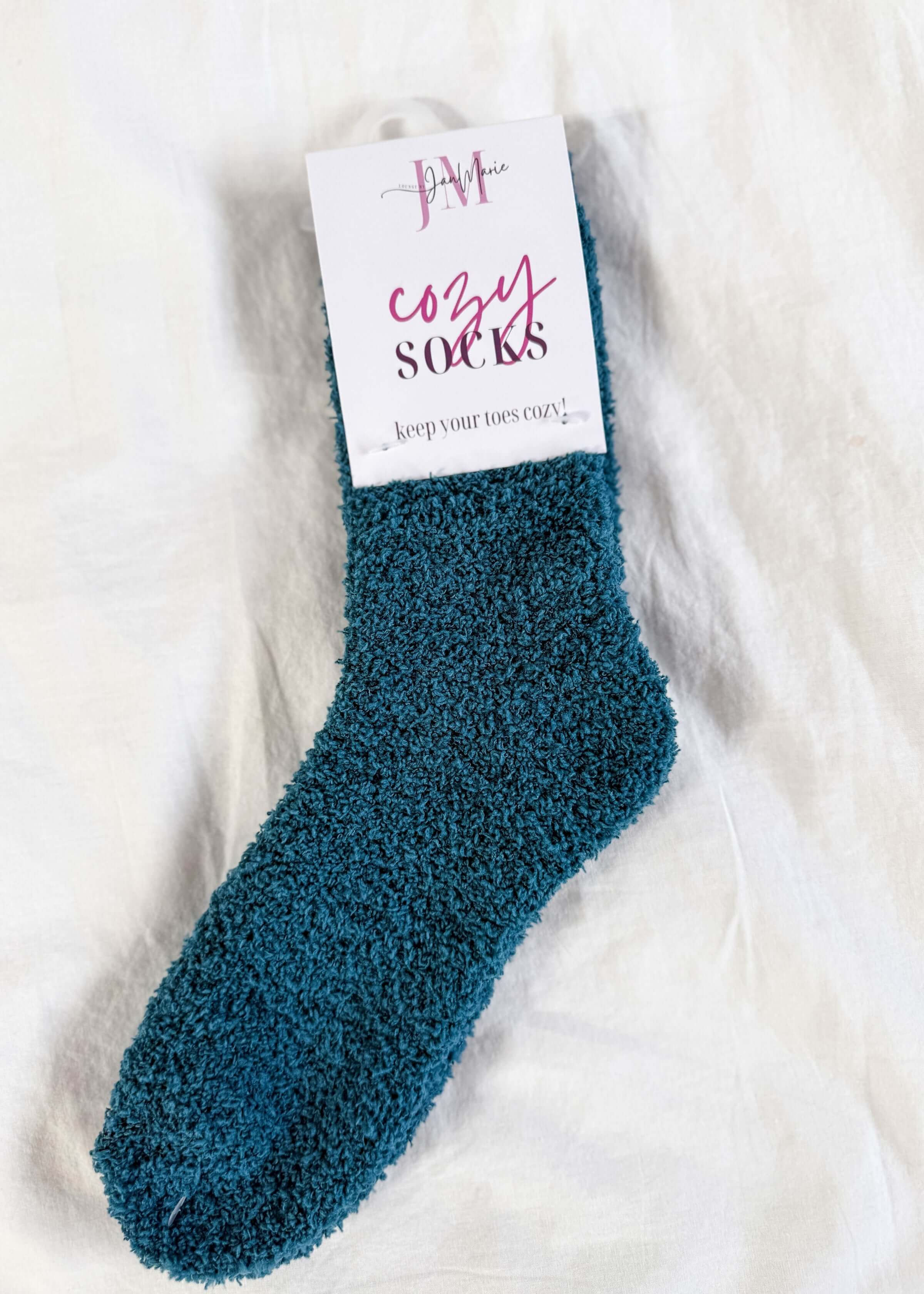 Lounge By Jan Marie Cozy Cabin Socks in polyester, peacock blue