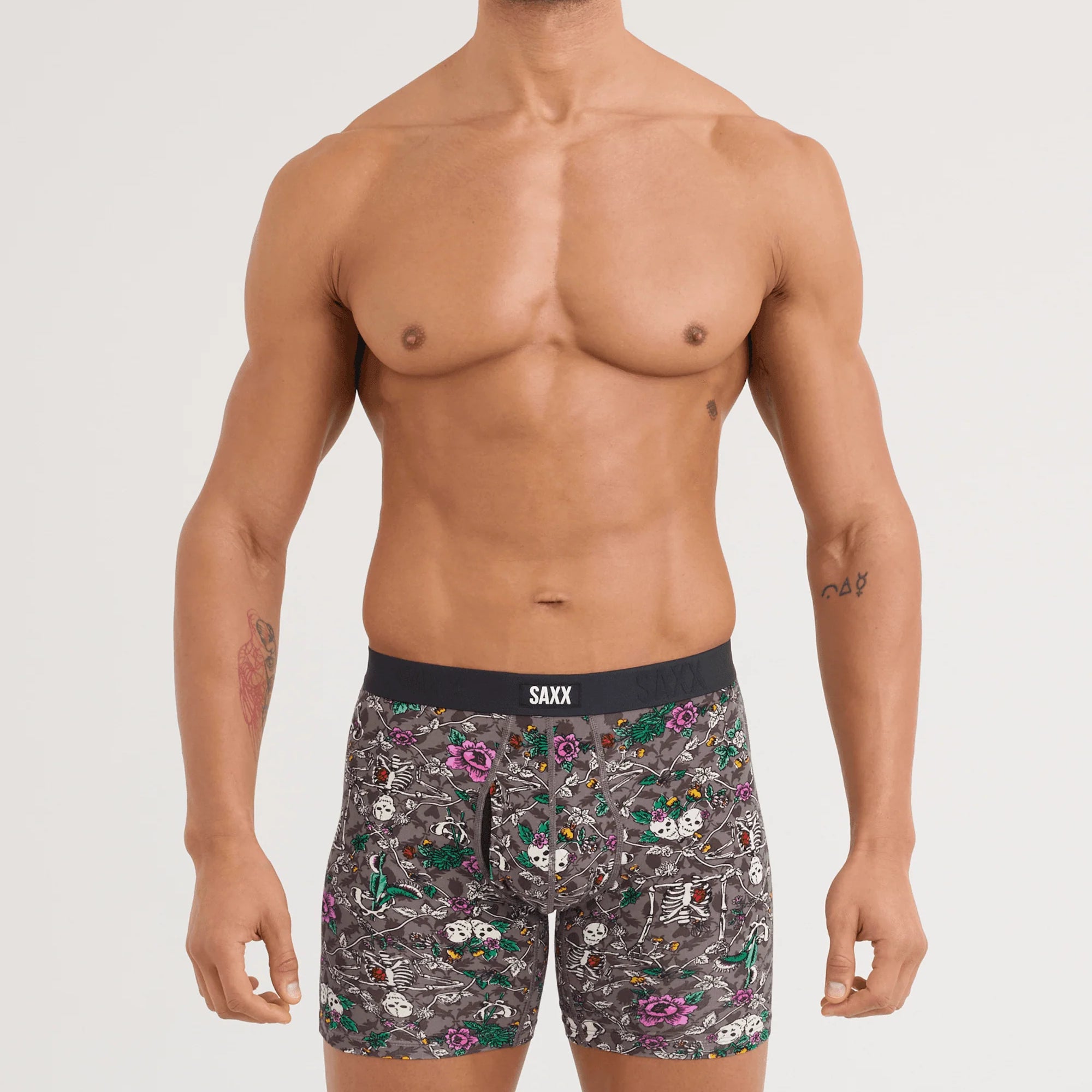 SAXX Vibe Xtra Soft Comfort Boxer Brief Lovely Bones print front on model — Cloud Nine Pajamas Edmonton