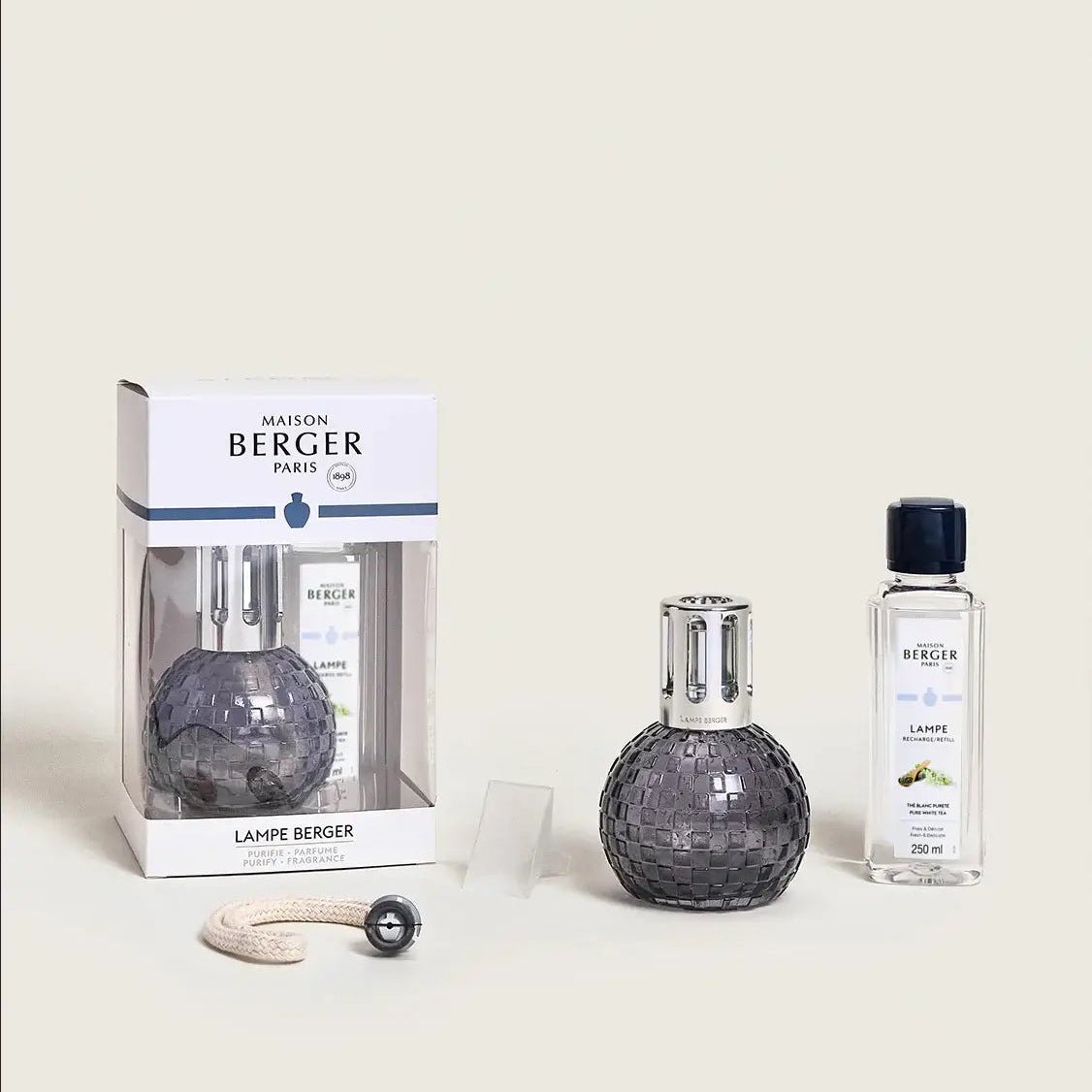 Maison Berger Disco Fragrance Lamp Gift Set Grey with packaging — Cloud Nine Pajamas Edmonton