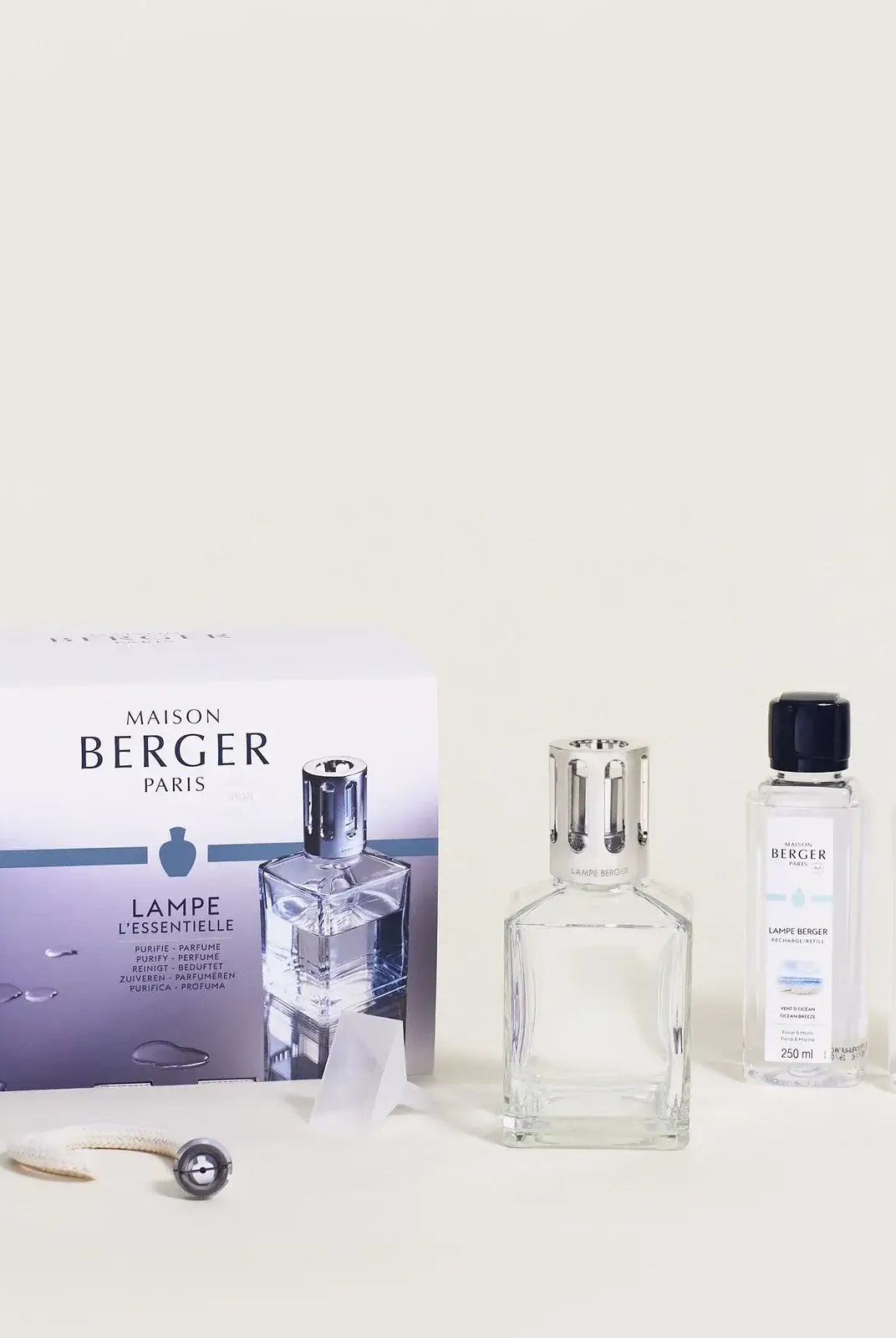 Maison Berger Paris Fragrance Lamp Starter Kit – Square Glass Lamp with Oil
