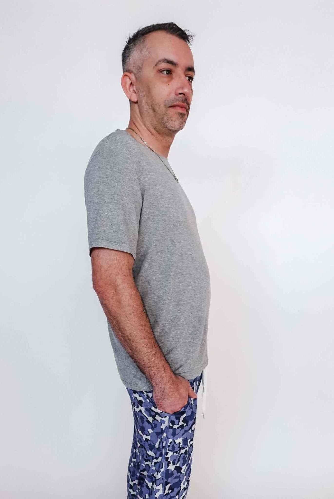 Bob's Sleepwear Co. Men's Bamboo Moisture-Wicking Short Sleeve Sleep Tee in Heather Gray