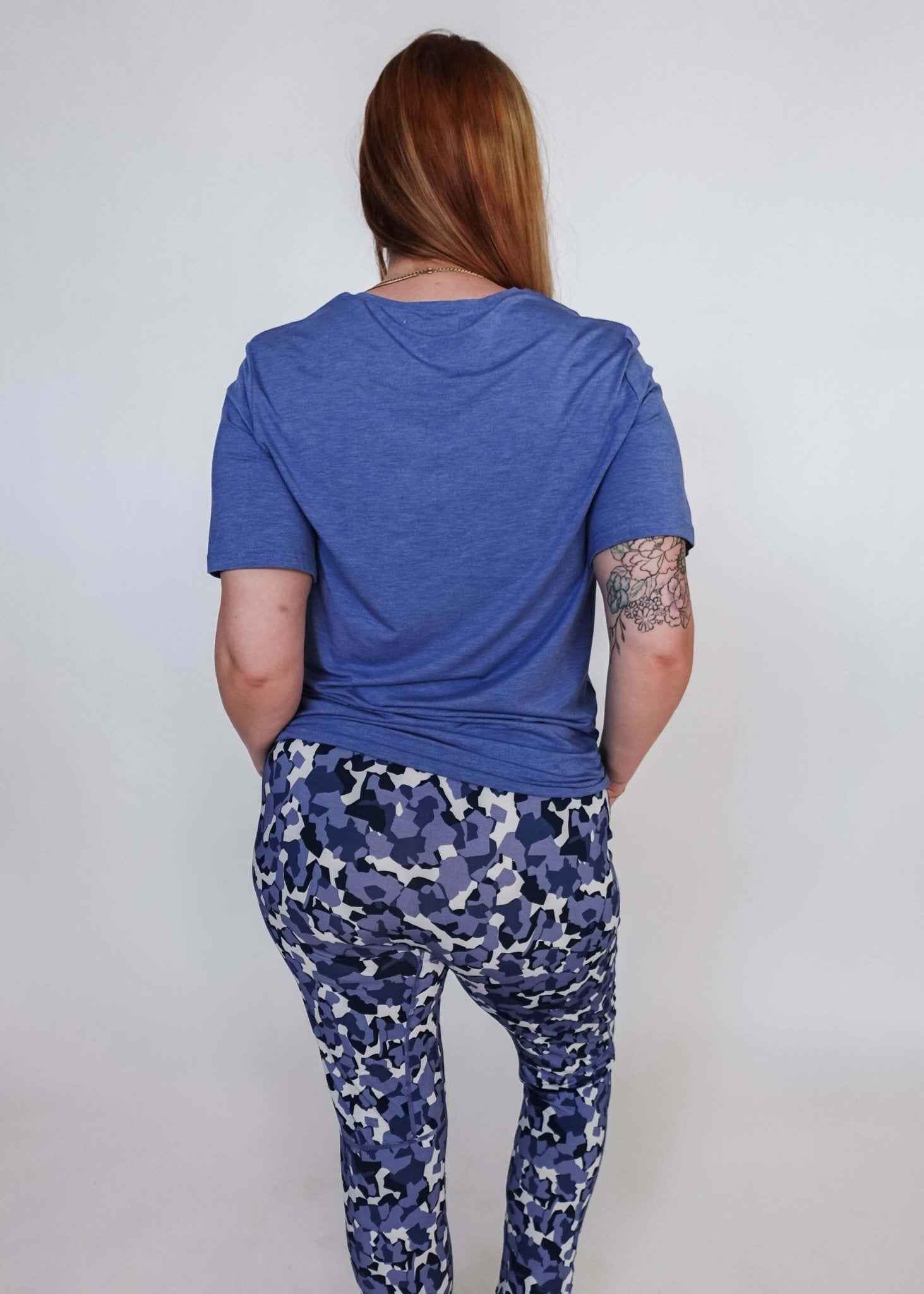 Bob's Sleepwear Co. Men's Bamboo Moisture-Wicking Short Sleeve Sleep Tee in Heather Blue