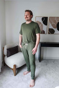 Men's Bamboo Sleep Jogger Pant Olive Green