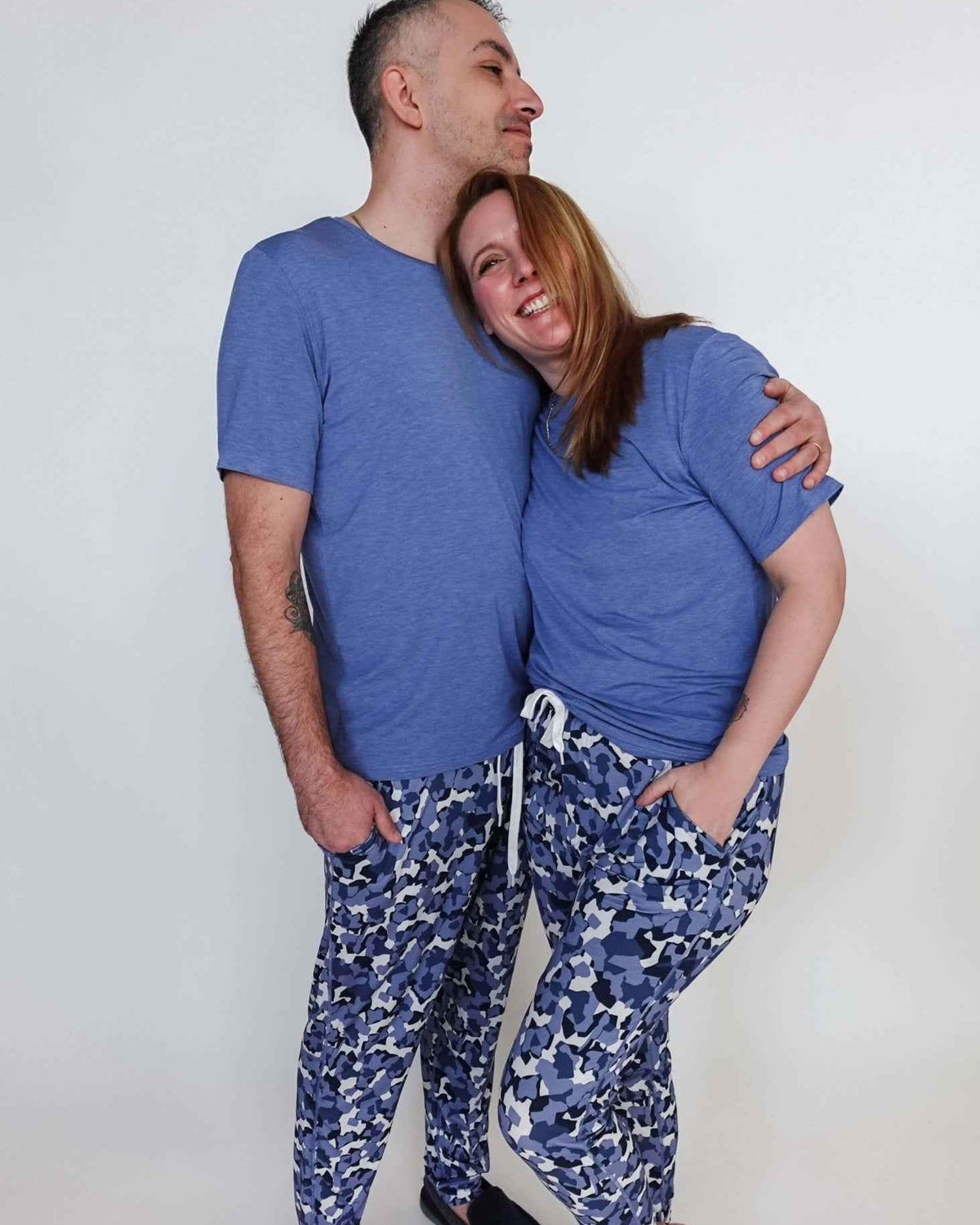 Bob's Sleepwear Co. Men's Bamboo Moisture-Wicking Short Sleeve Sleep Tee in Heather Blue