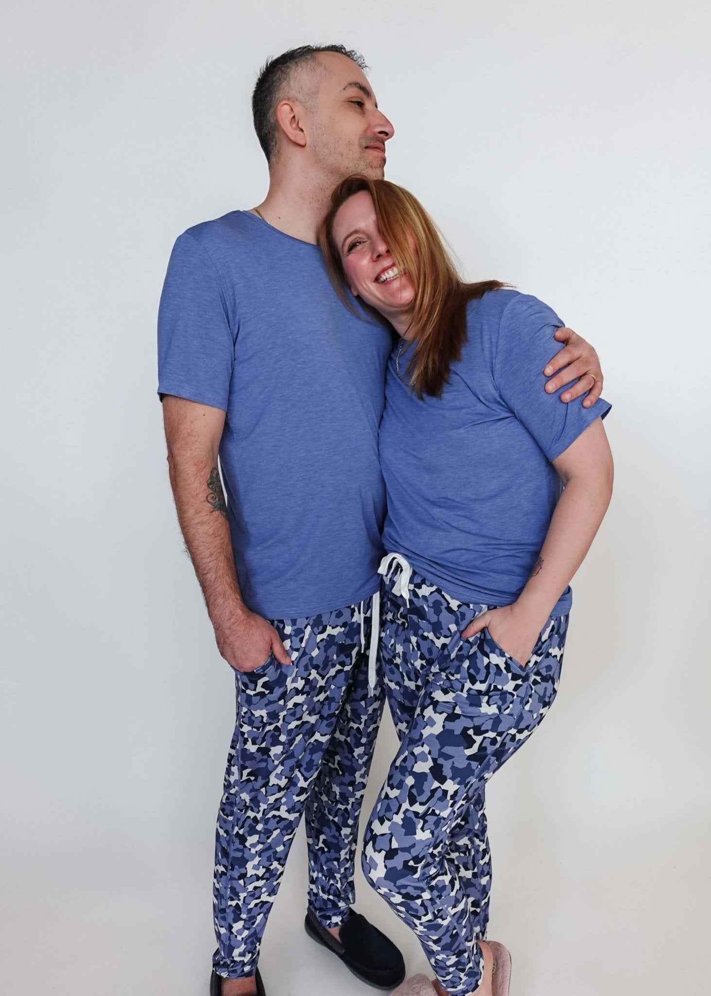 Bob's Sleepwear Co. Men's Bamboo Moisture-Wicking Short Sleeve Sleep Tee in Heather Blue