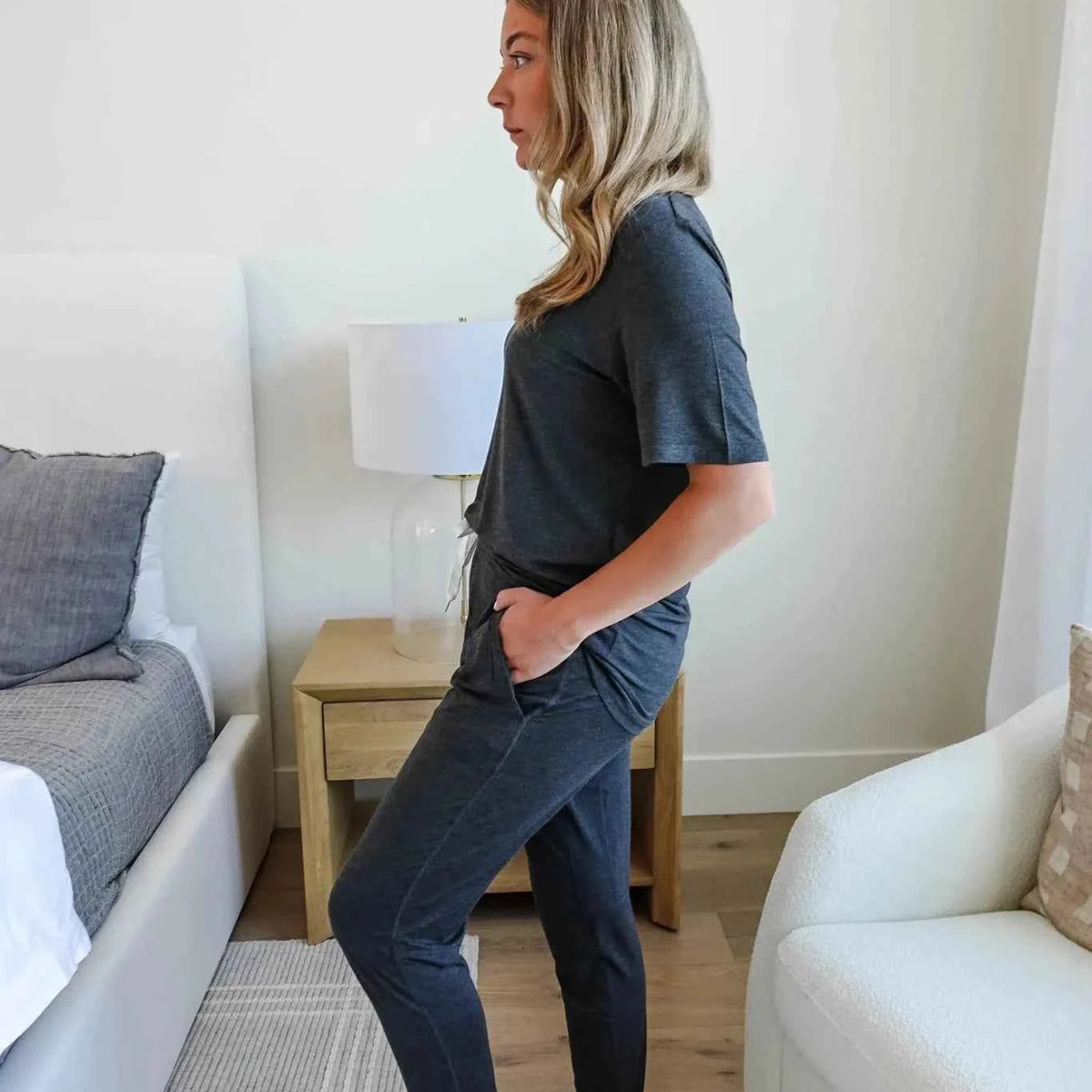 Bob's Sleepwear Co. Men's Bamboo Sleep Jogger Pant in Charcoal Gray