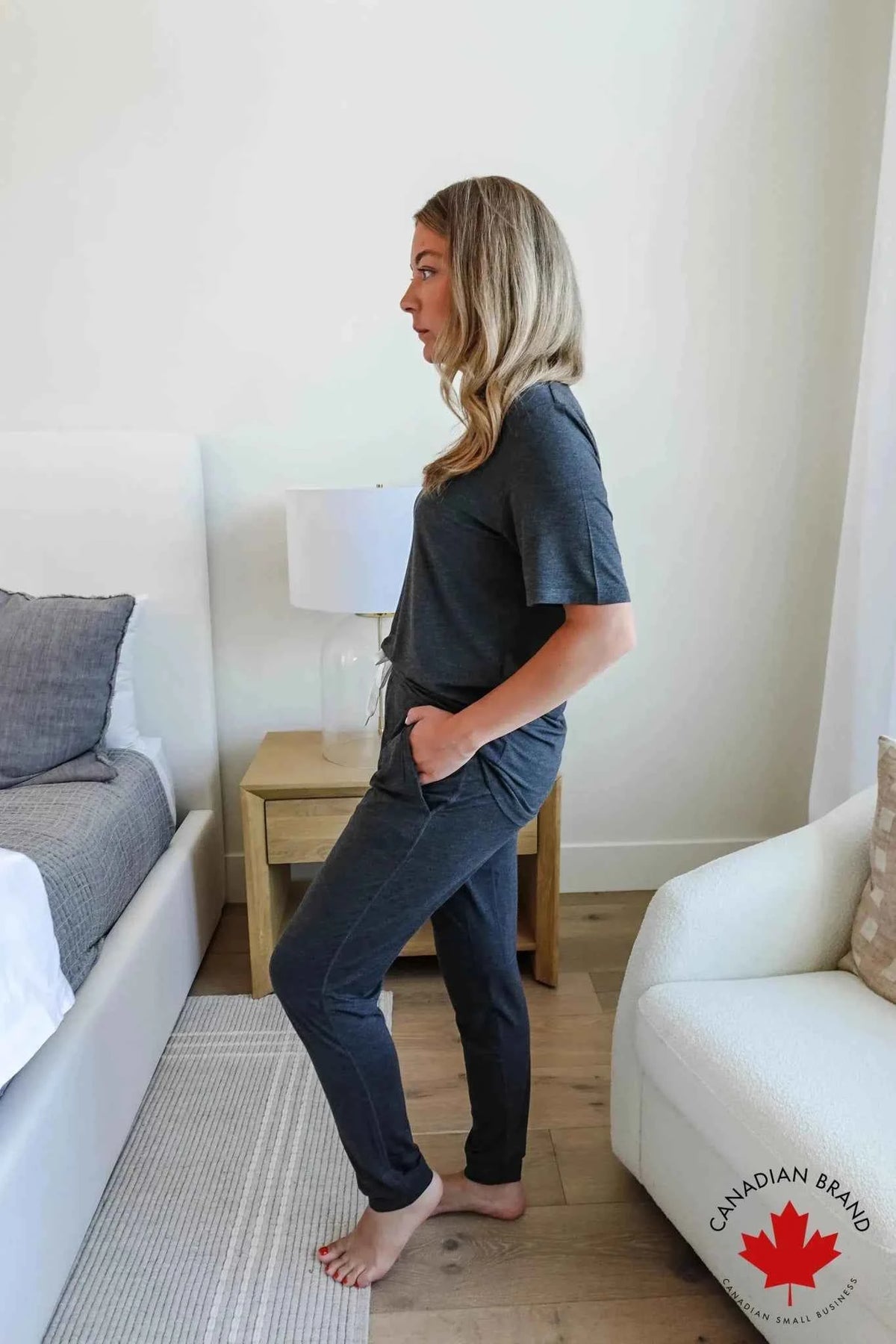 Bob's Sleepwear Co. Men's Bamboo Sleep Jogger Pant in Charcoal Gray